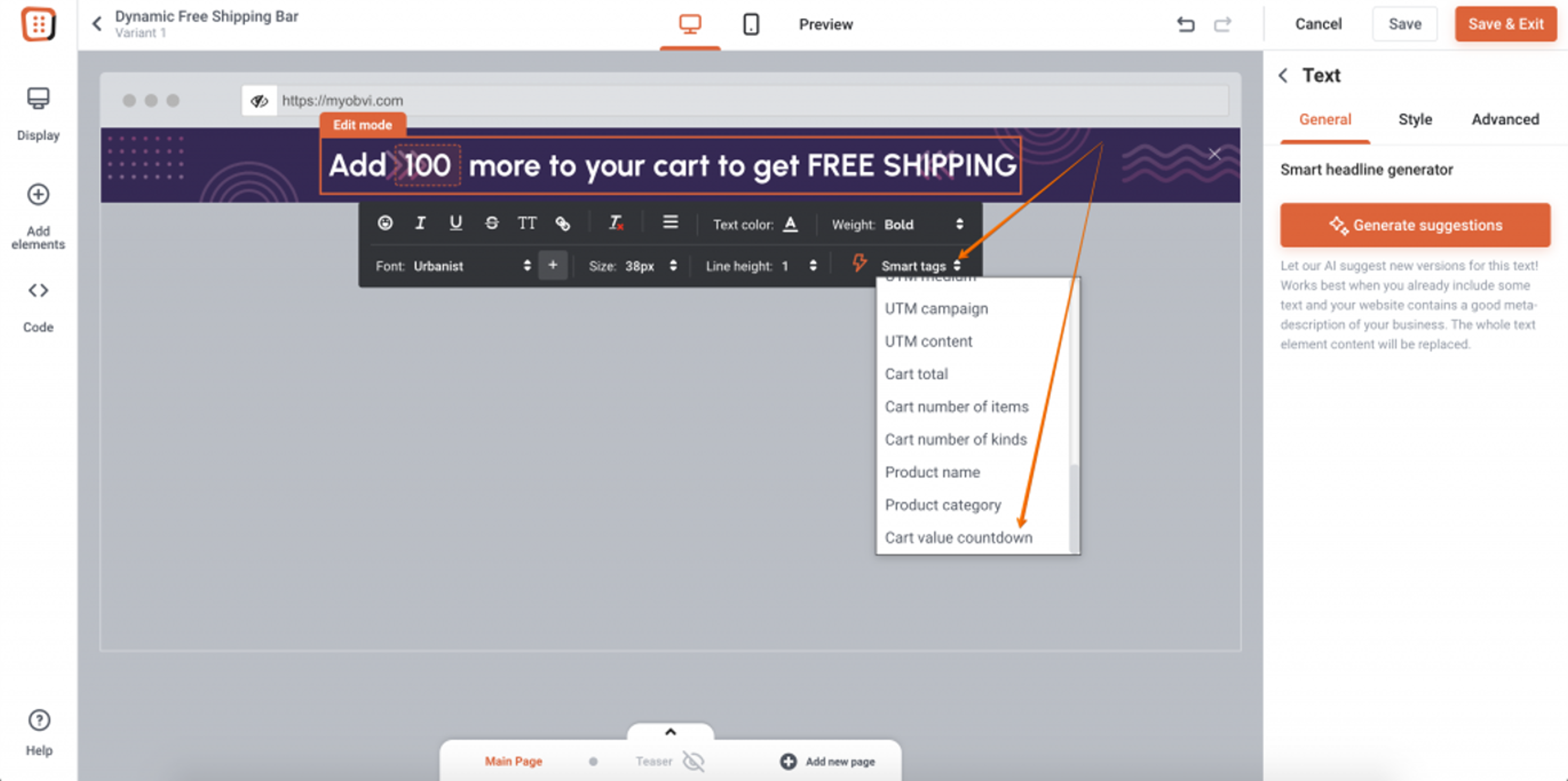 How to increase online sales with a dynamic free shipping bar