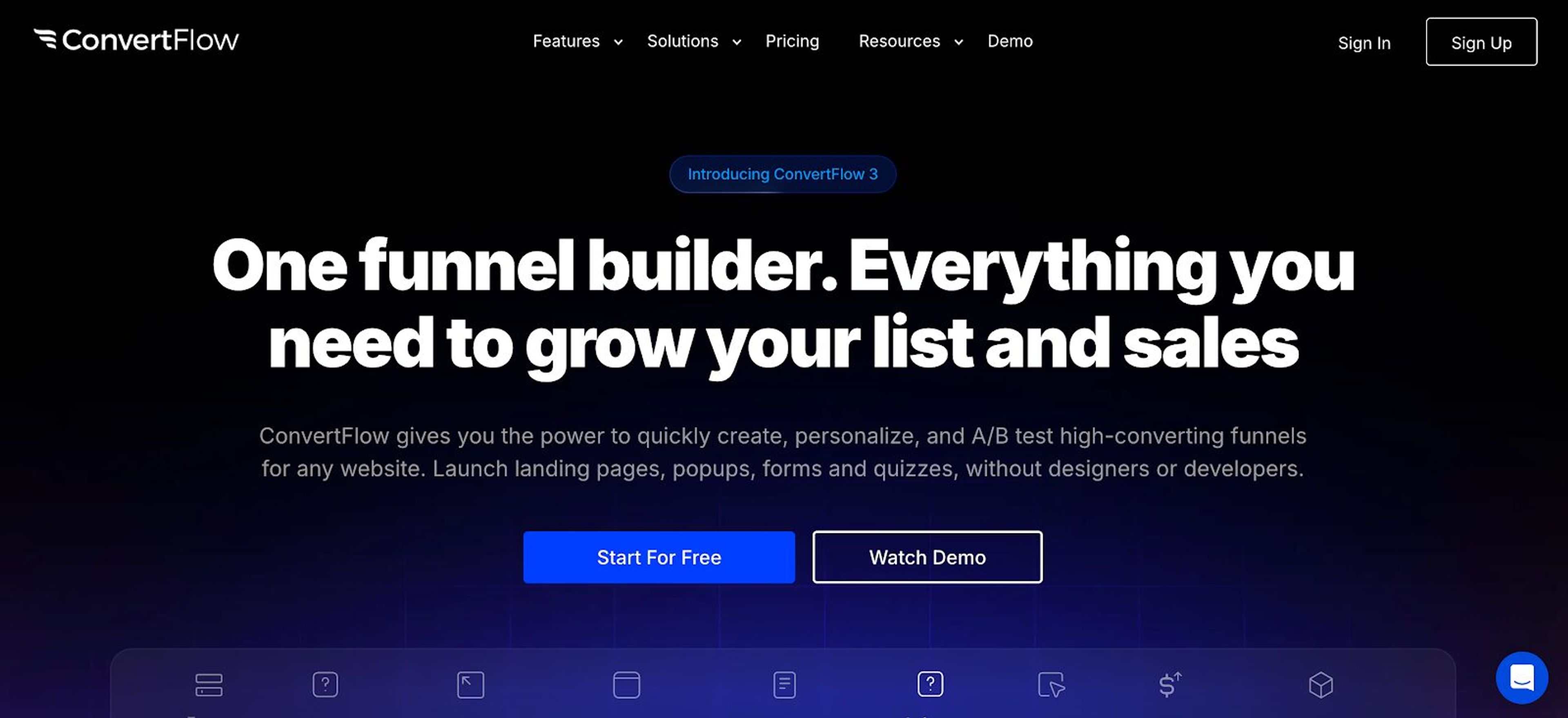 ConvertFlow allows users to create popups and landing pages with advanced features like personalization, optimizing user engagement and website conversions.