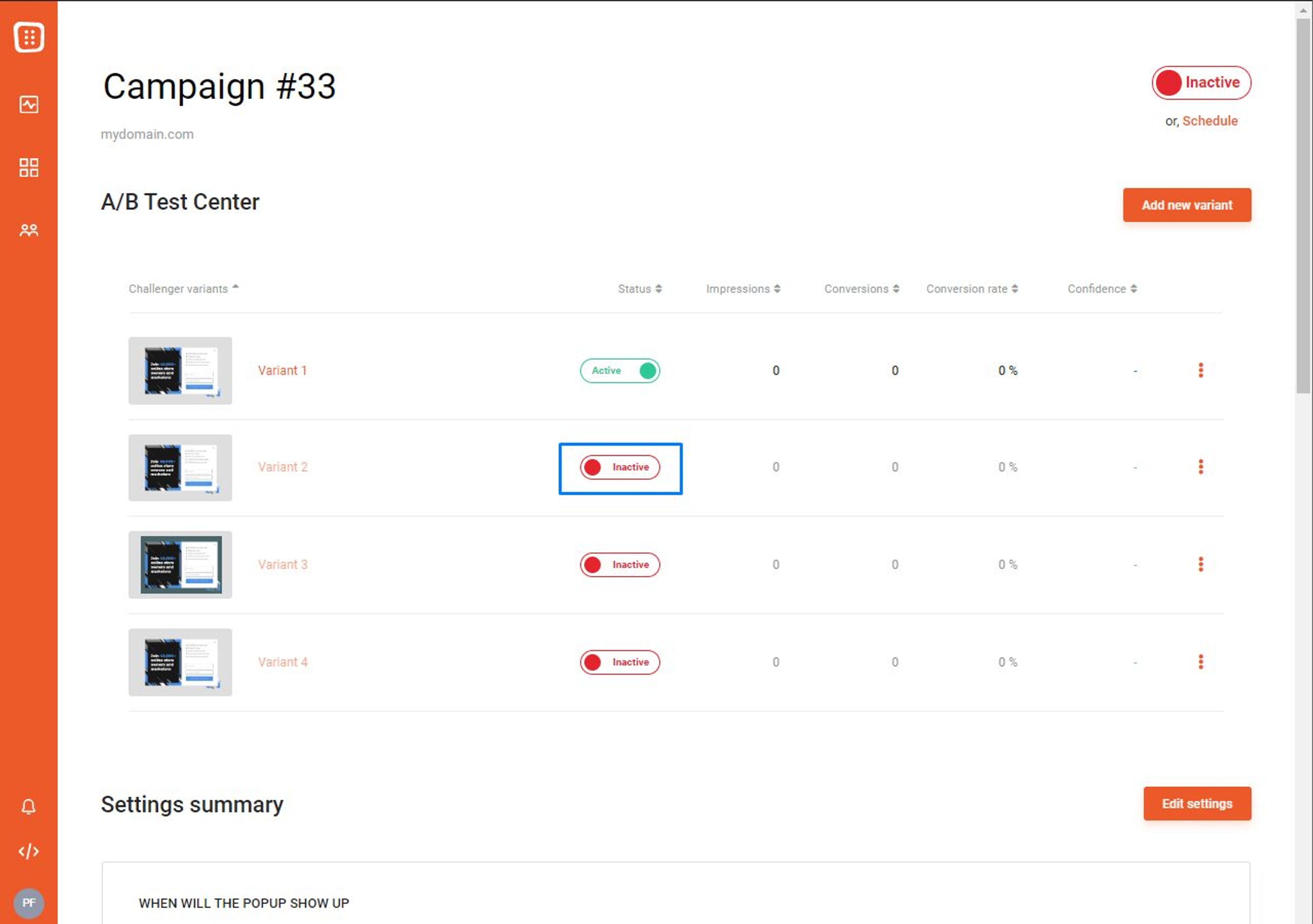 Find out if you are showing relevant content to your website traffic with A/B testing your popup.