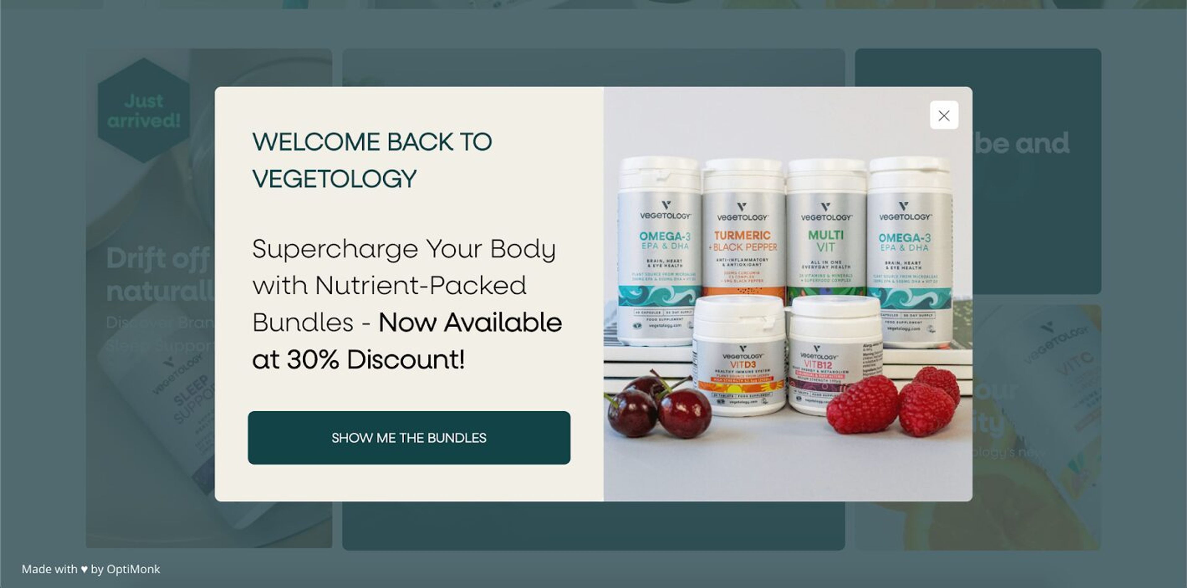 Vegetology offering bundles and 30% discount for their returning customers.