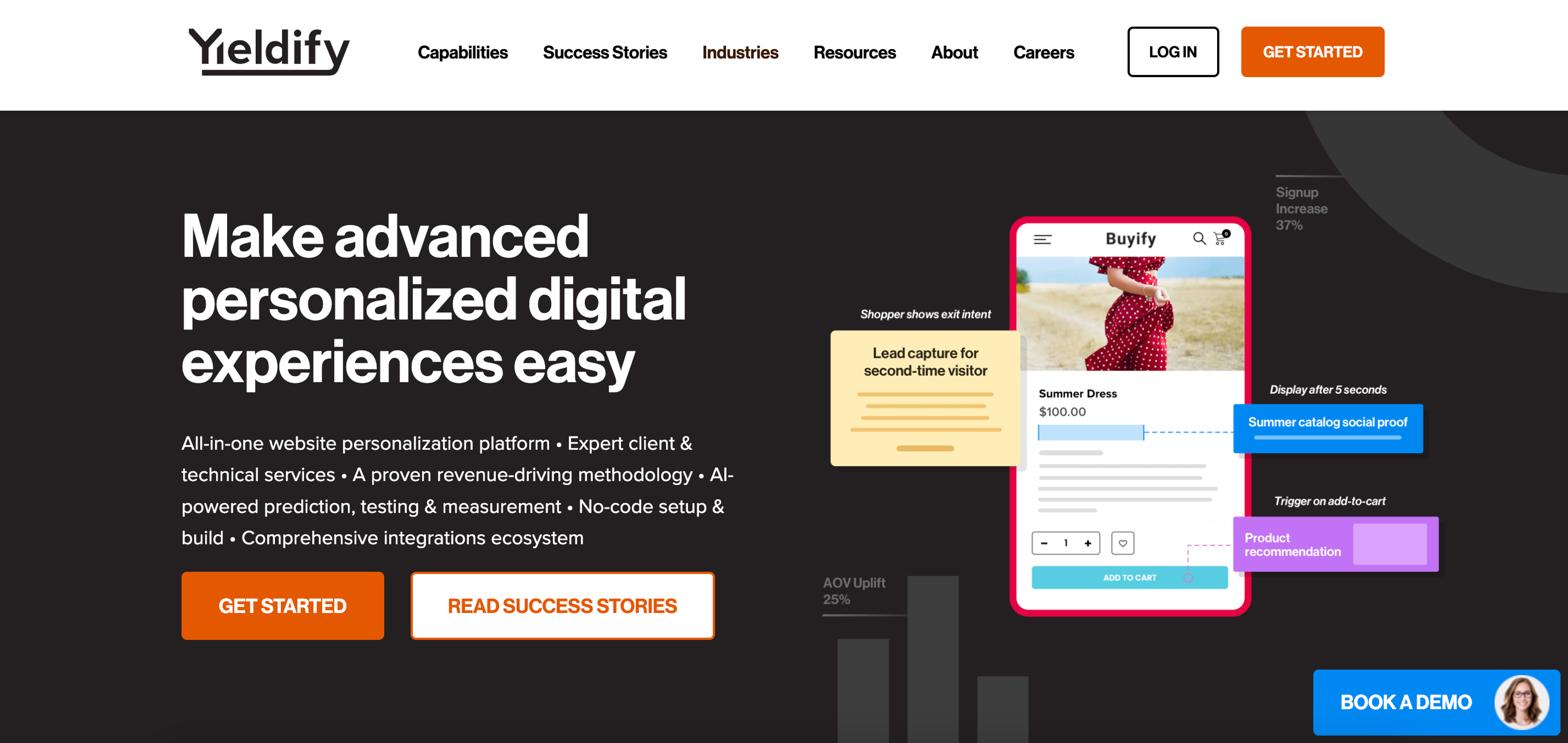 Yieldify gives you ways to test your page and gain insights into the client side of your site