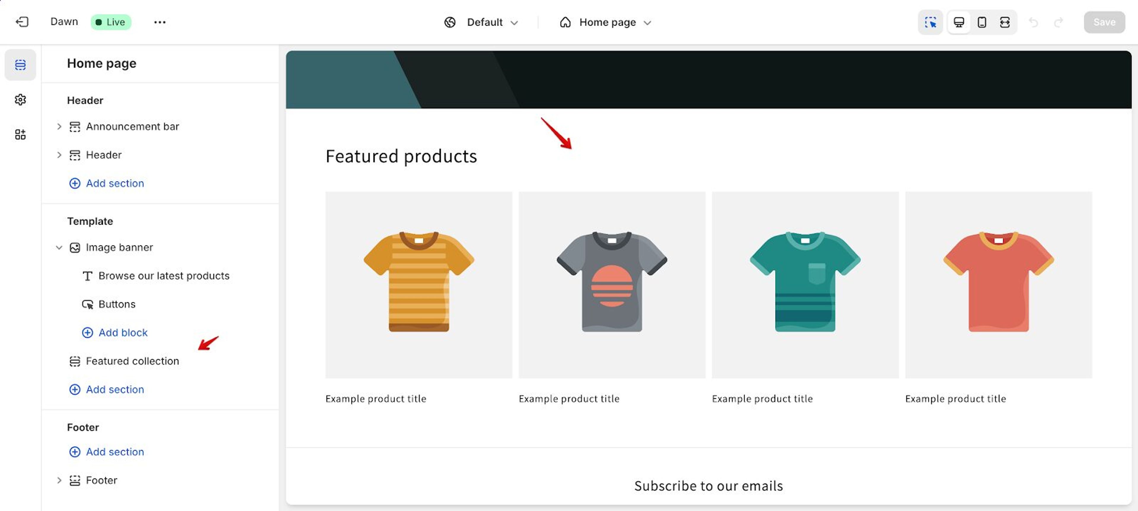 Add feature products