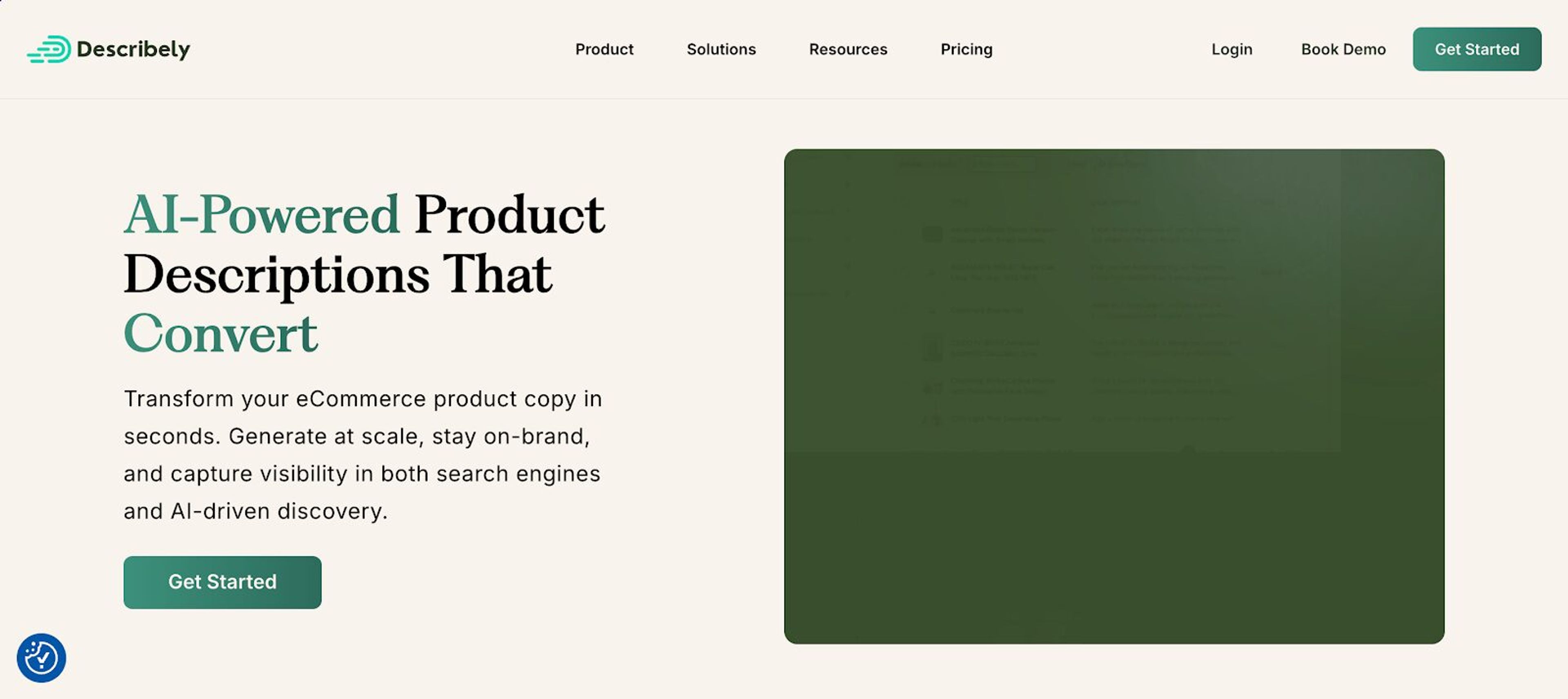Describely generates high-quality AI-driven product descriptions and other metadata.
