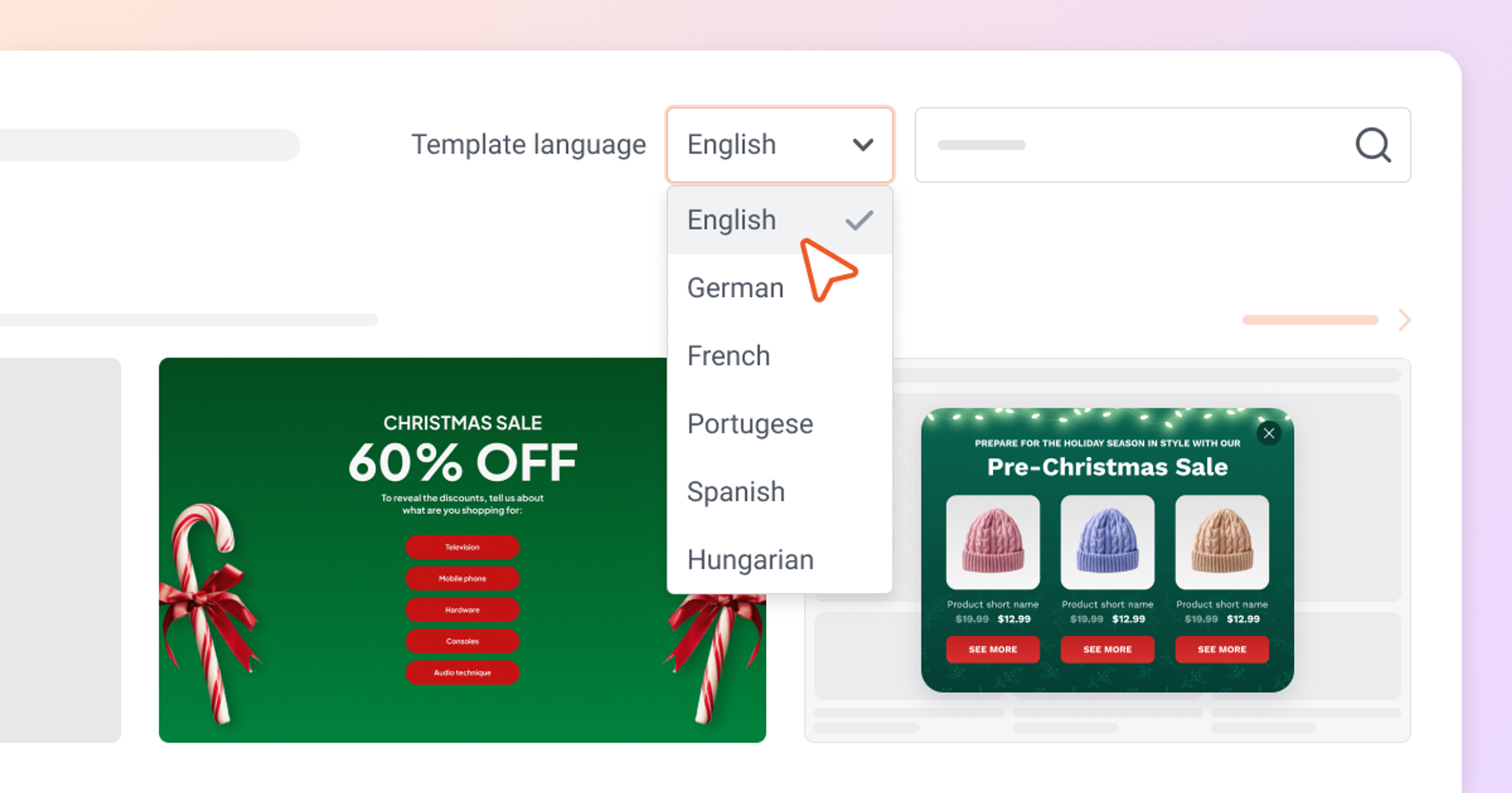 Template translation