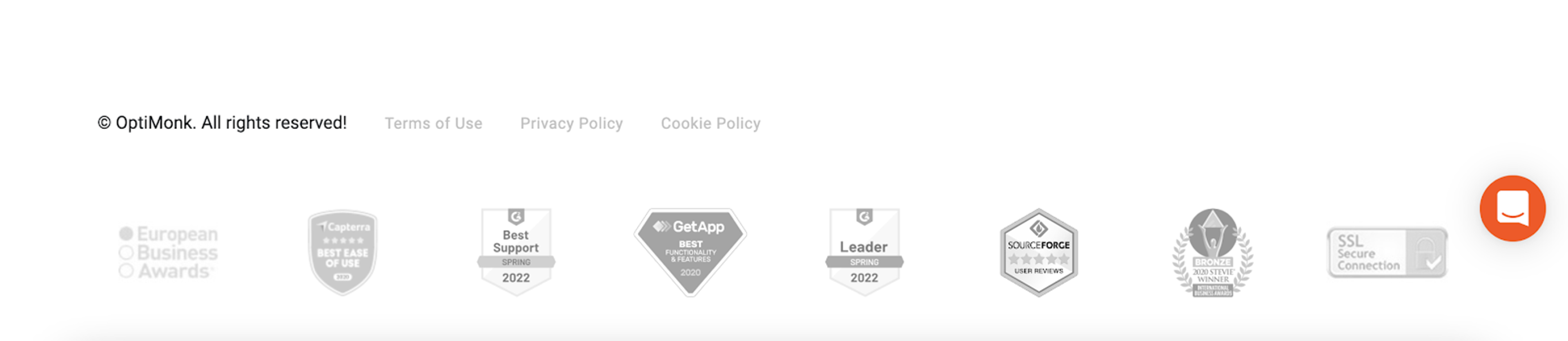 OptiMonk’s trust badges are shown on our website
