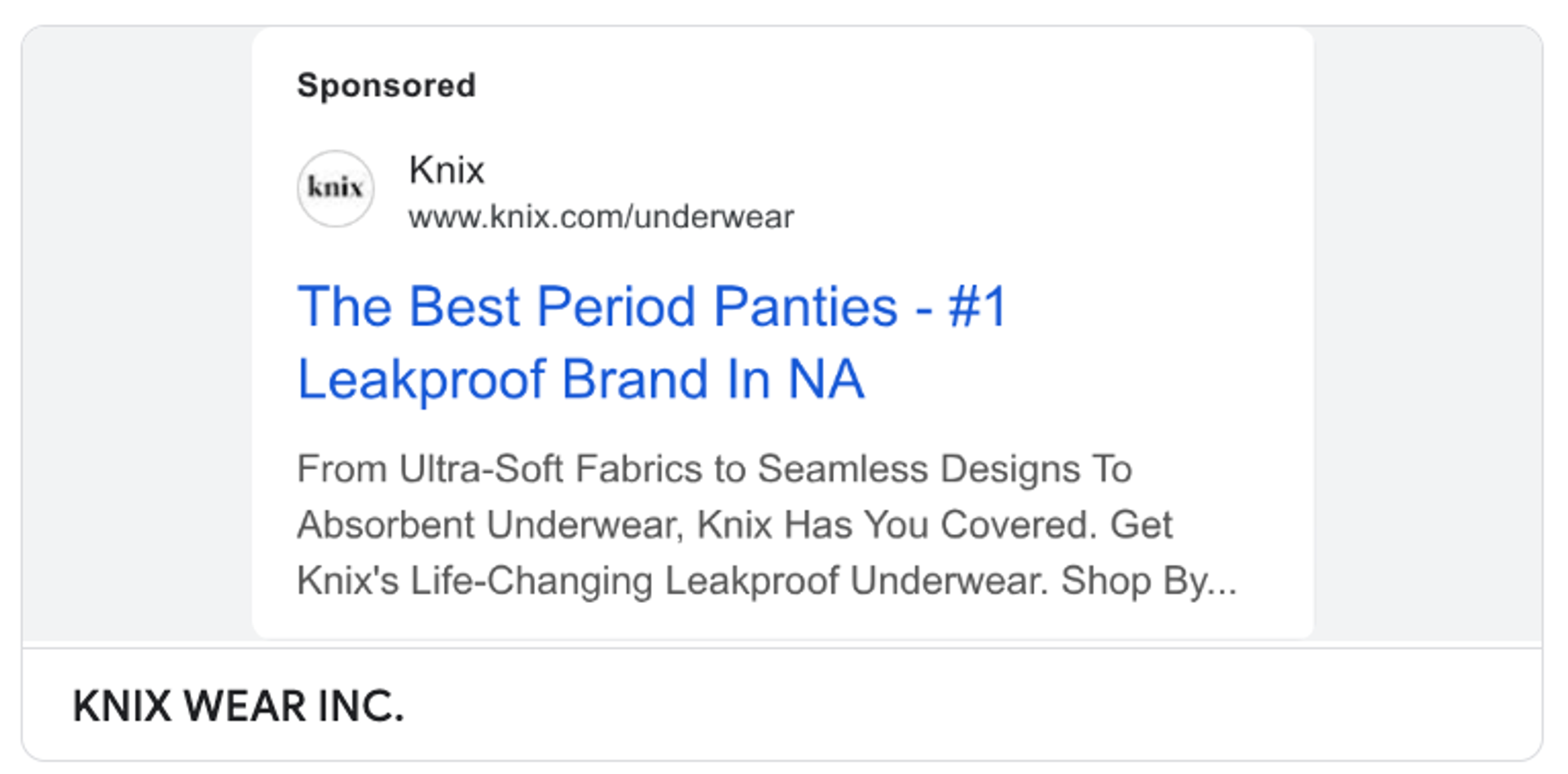 Google Ad by Knix