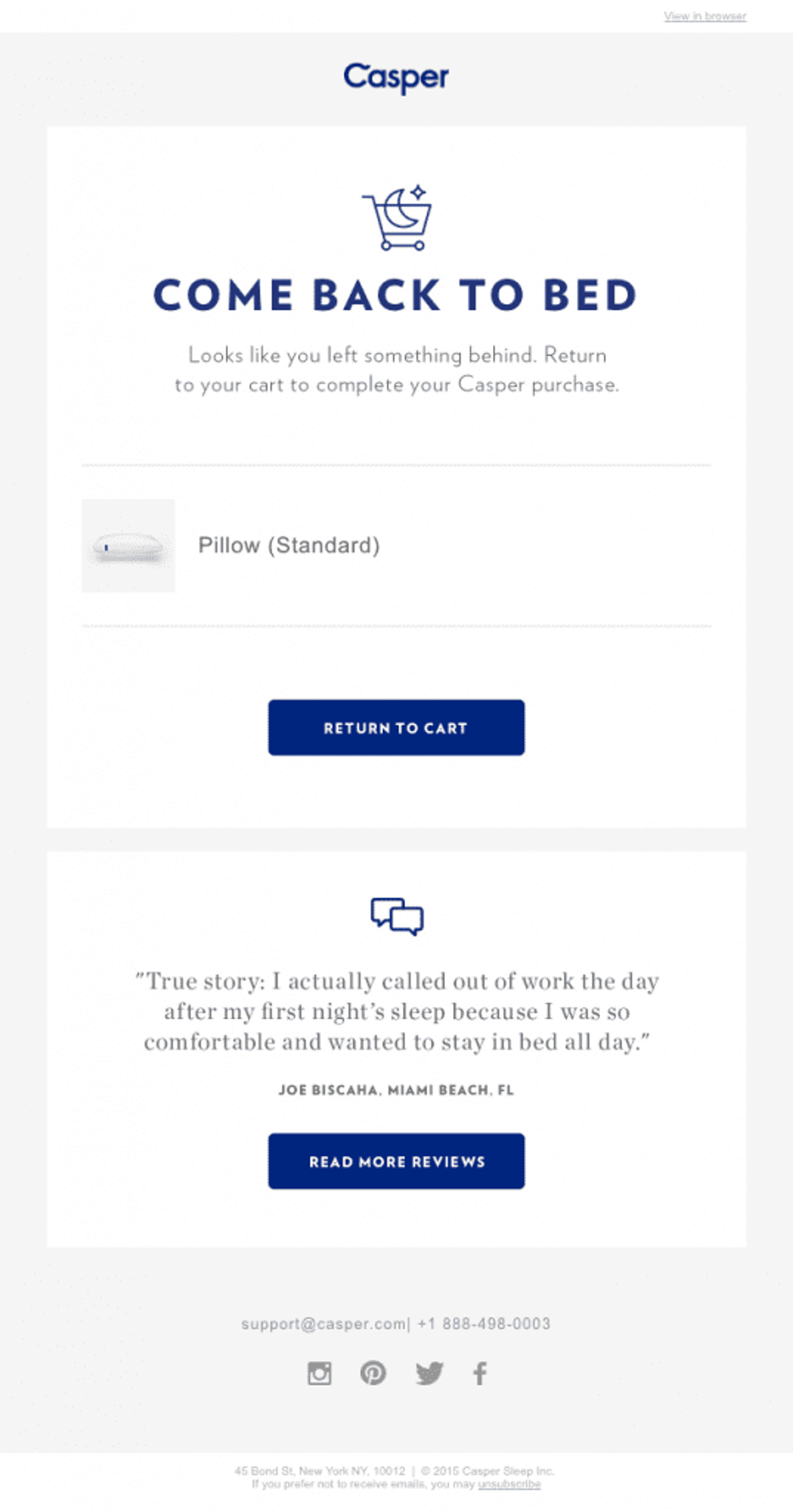 BigCommerce abandoned cart email template example