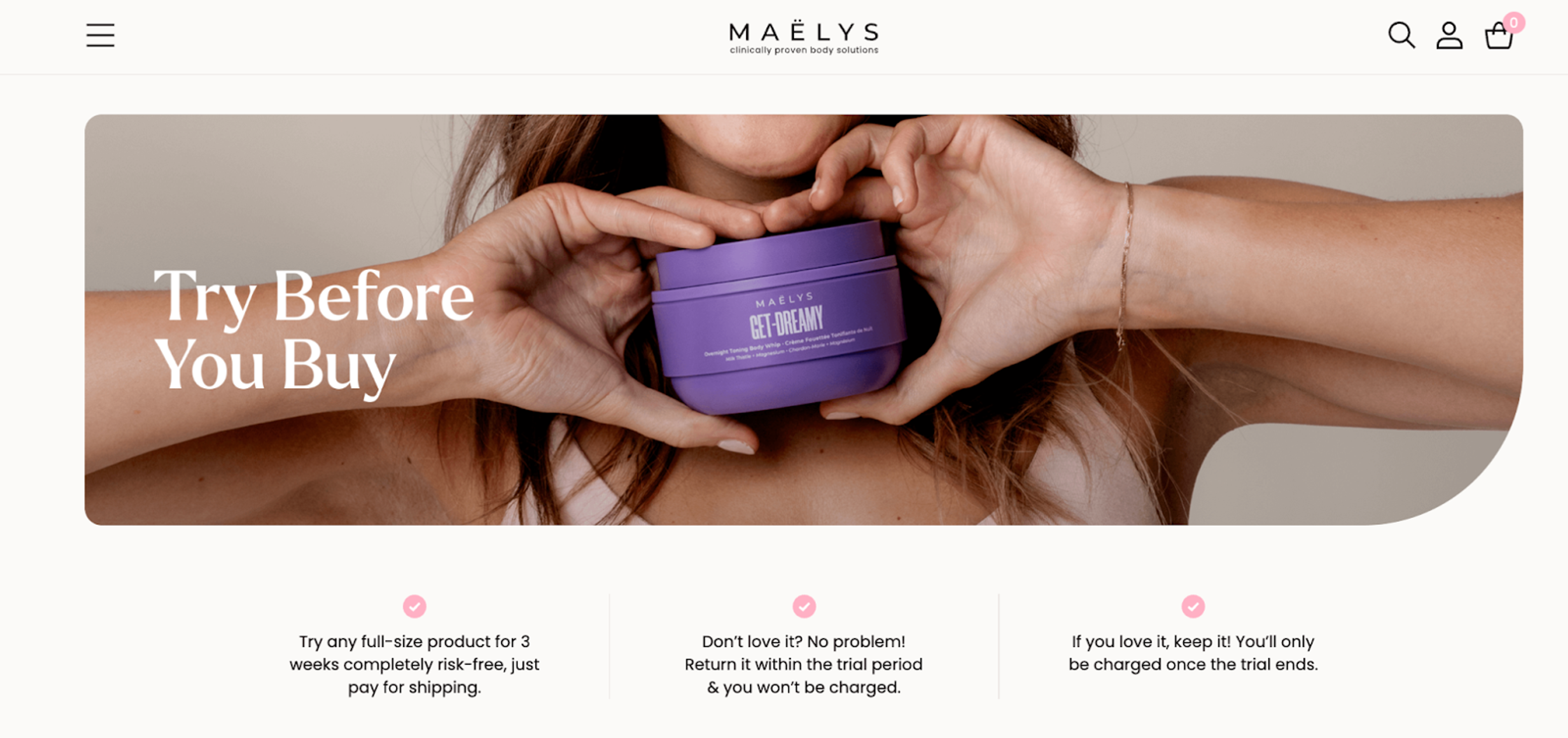 "Try before you buy" offer by Maëlys