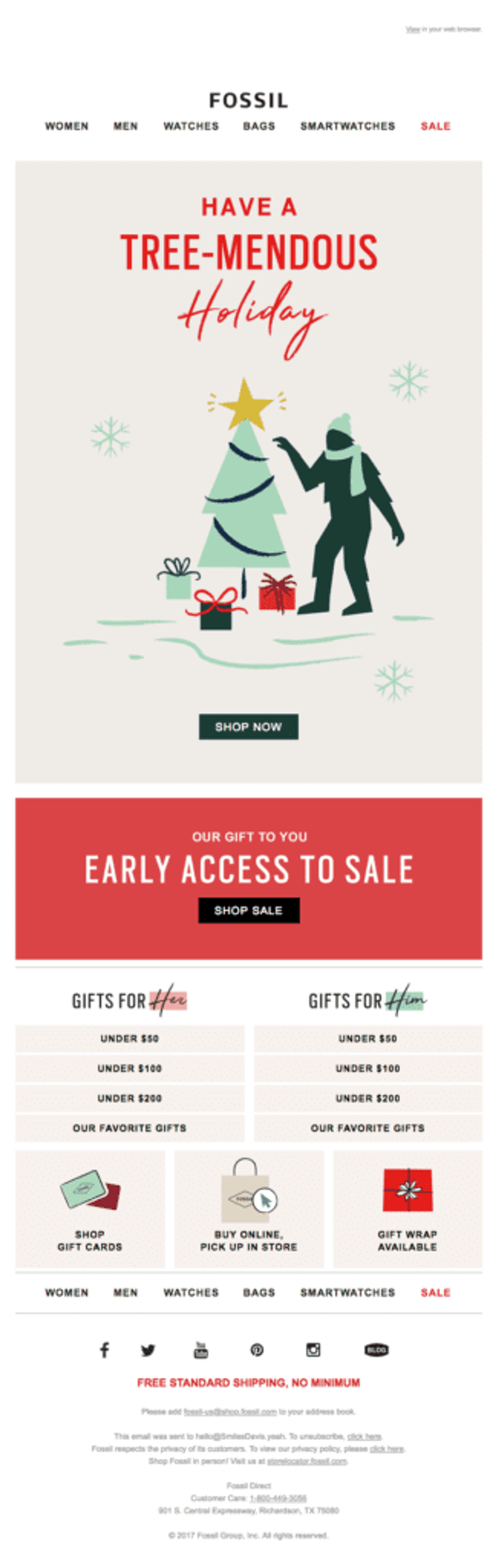 Holiday email marketing campaign example
