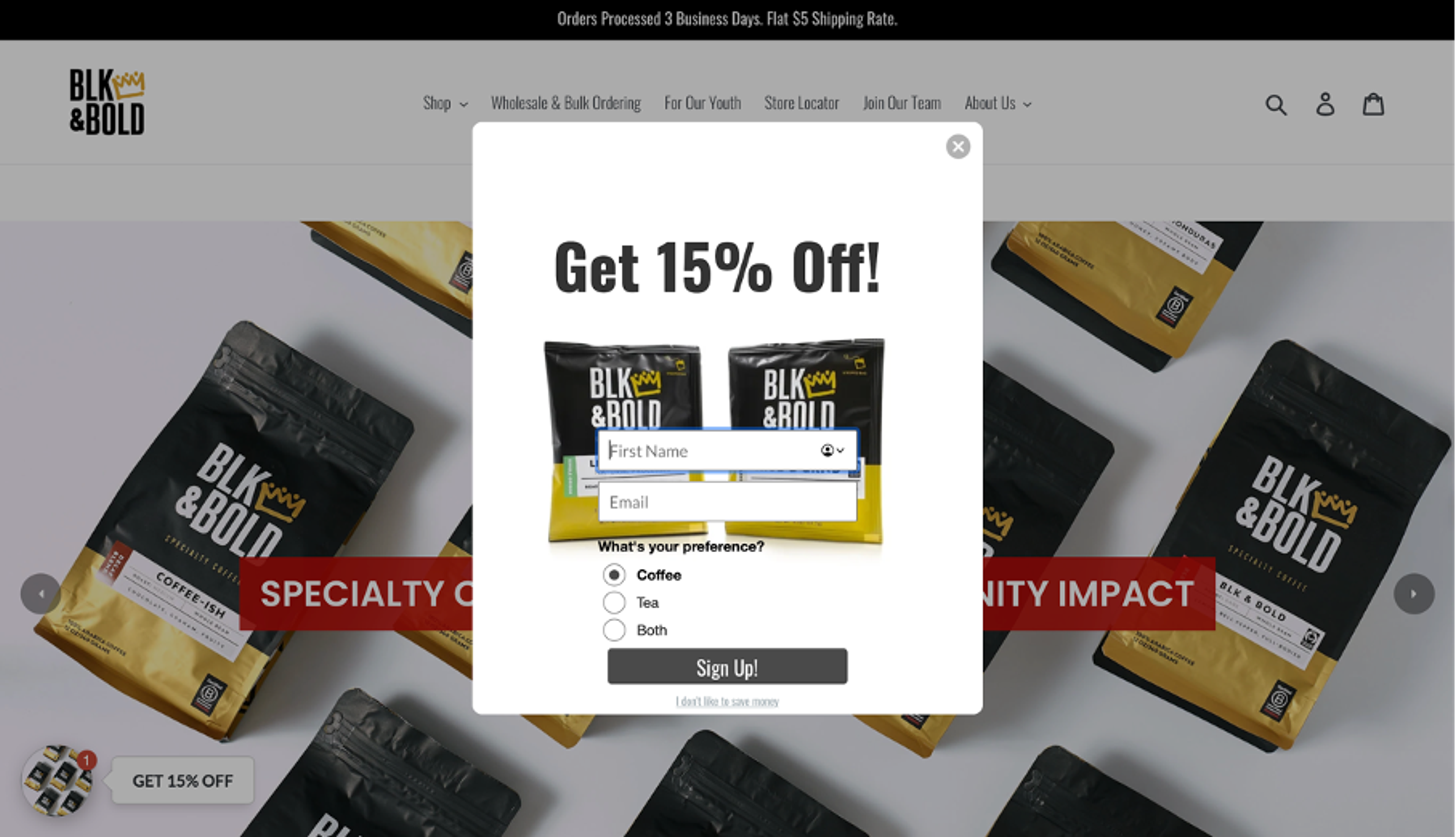 BLK &amp; Bold website