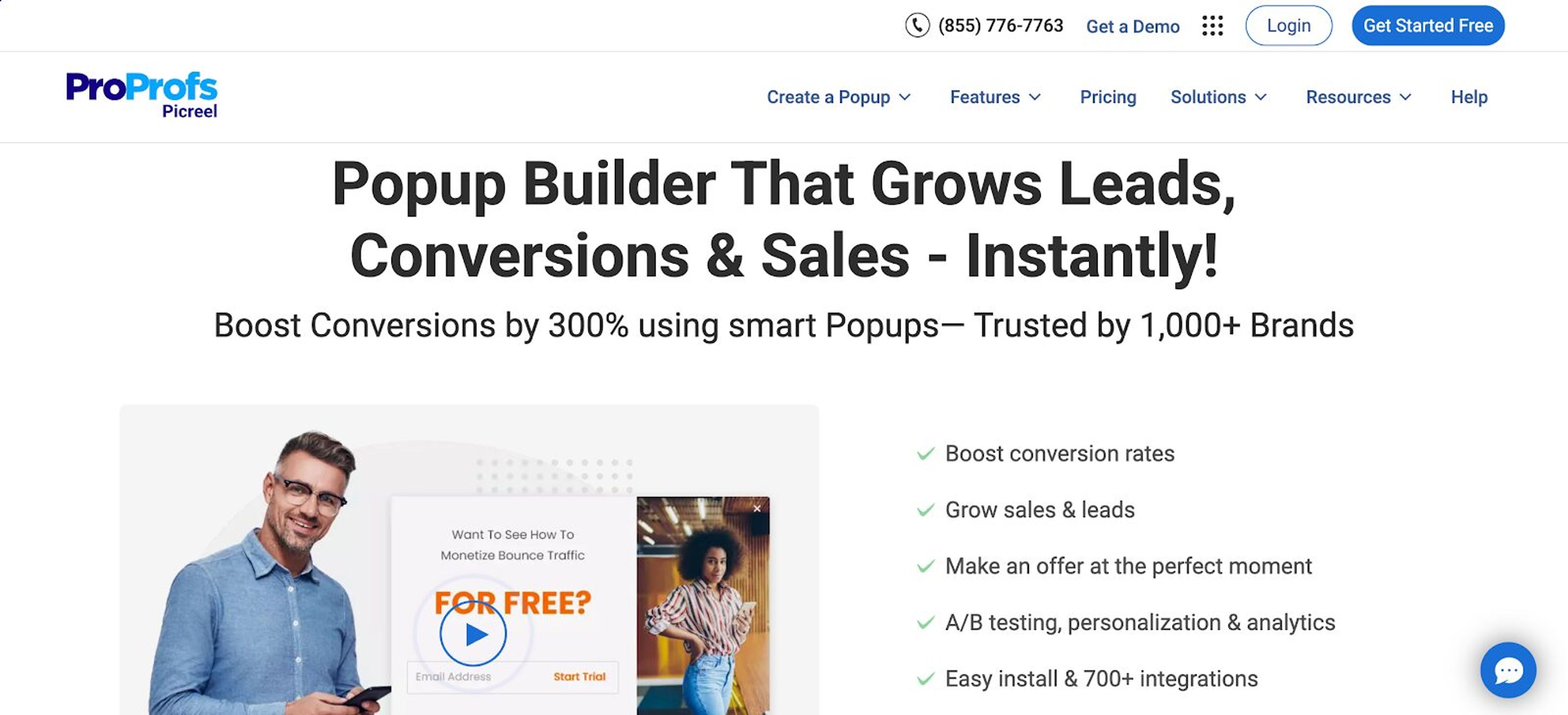 Picreel is the right tool, if you want to increase opt in rates.