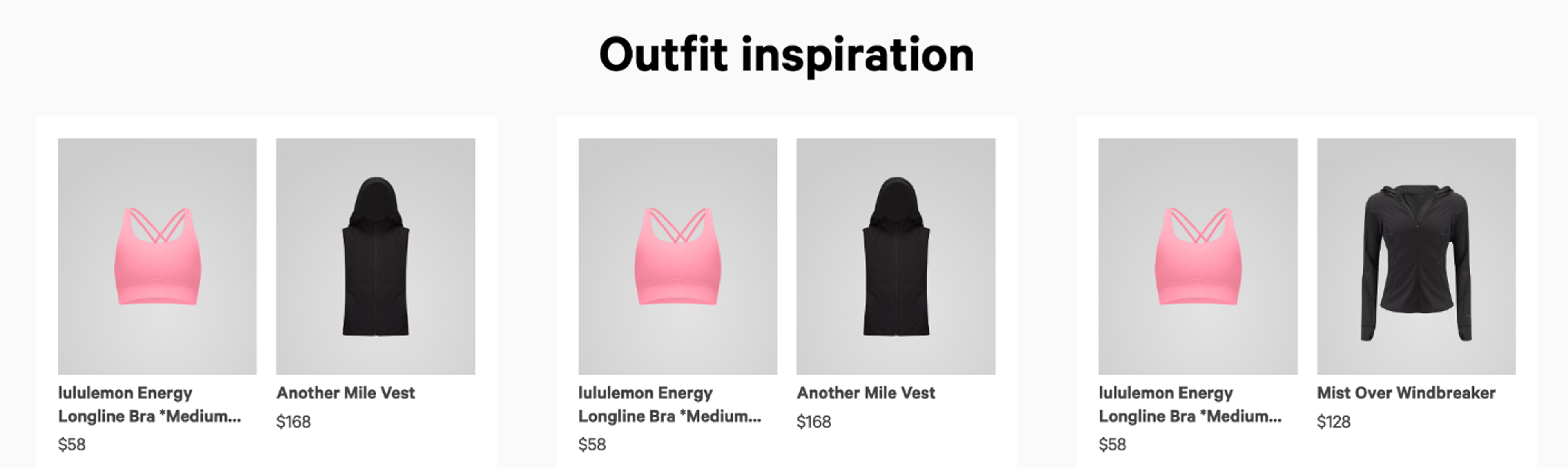 Lululemon product recommendation