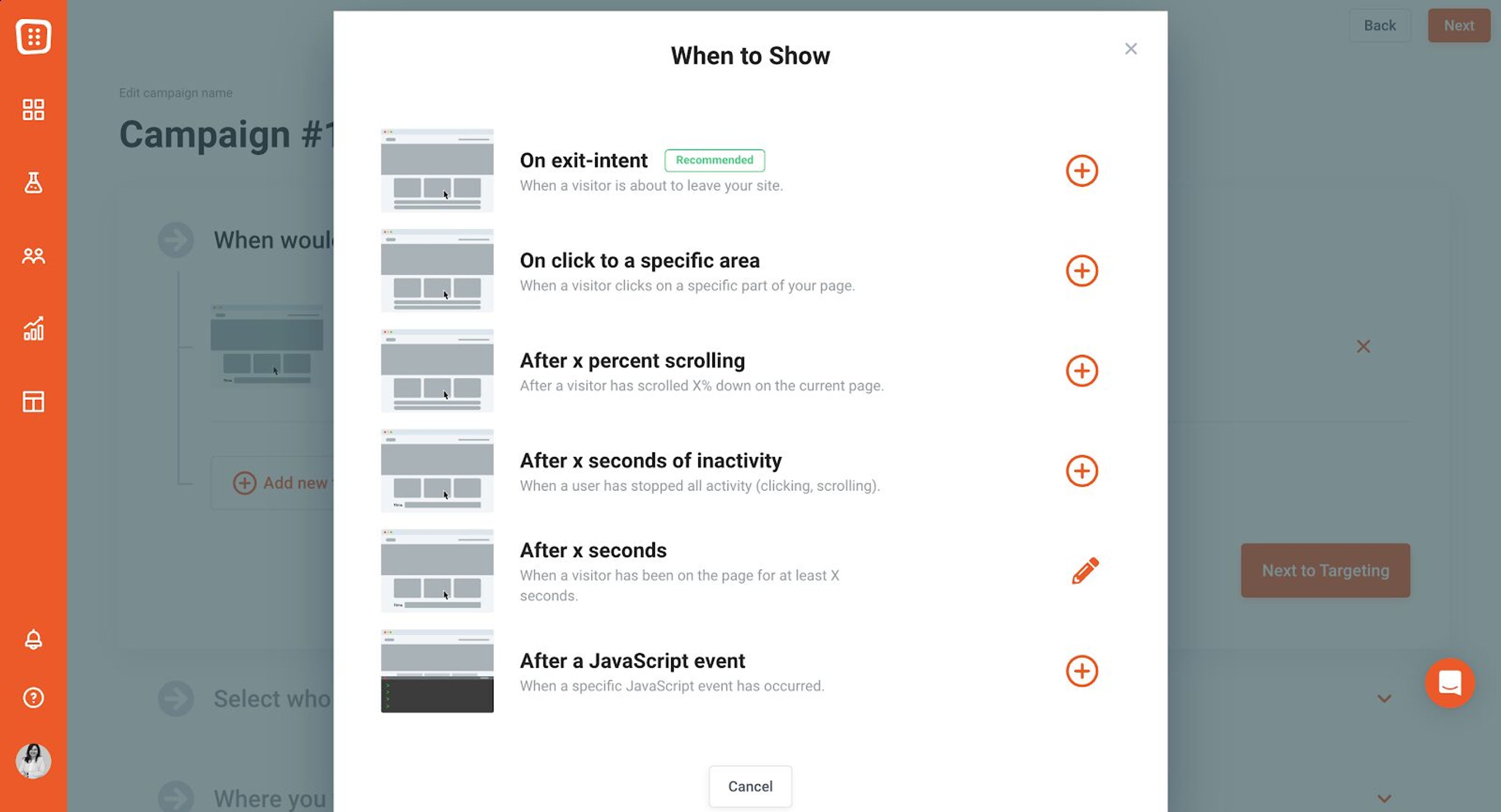 Advanced triggering and targeting in OptiMonk