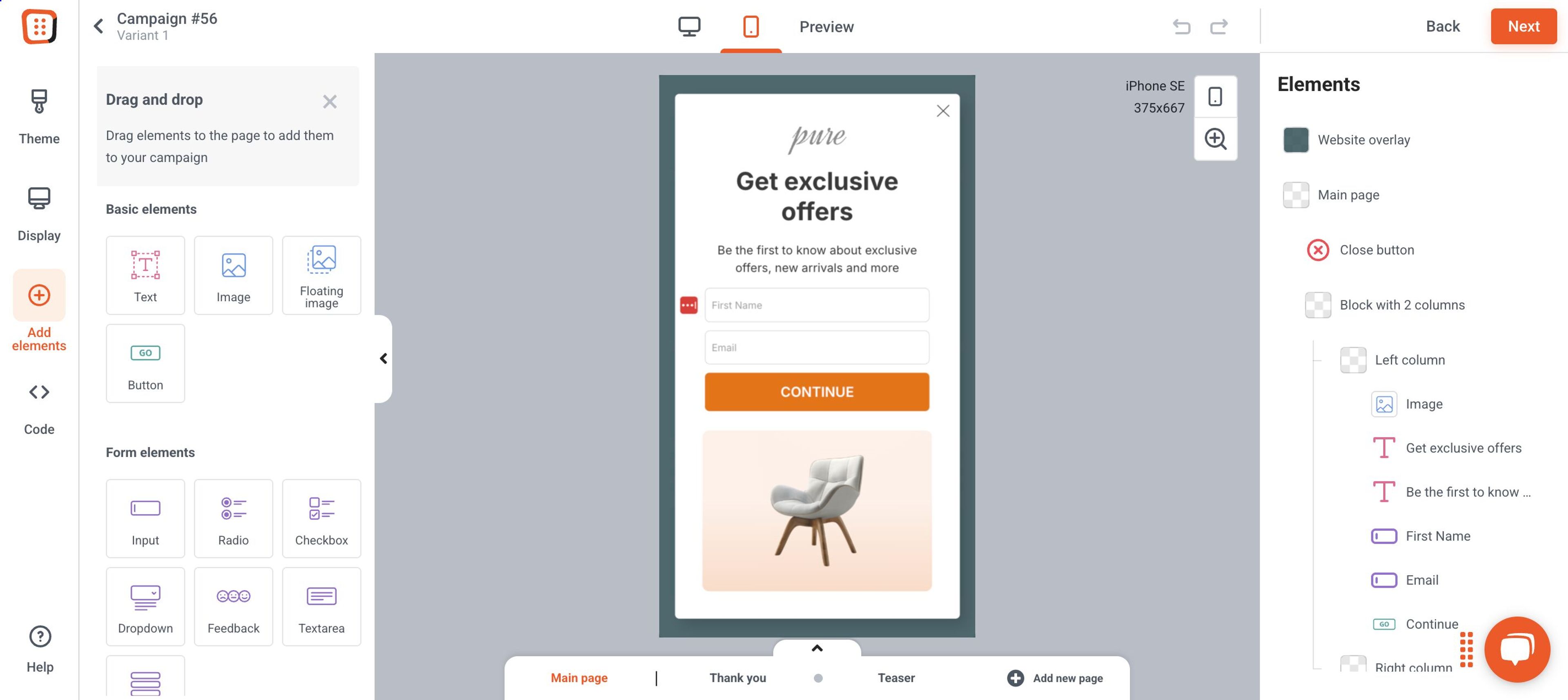 Create mobile pop ups without a breeze in OptiMonk