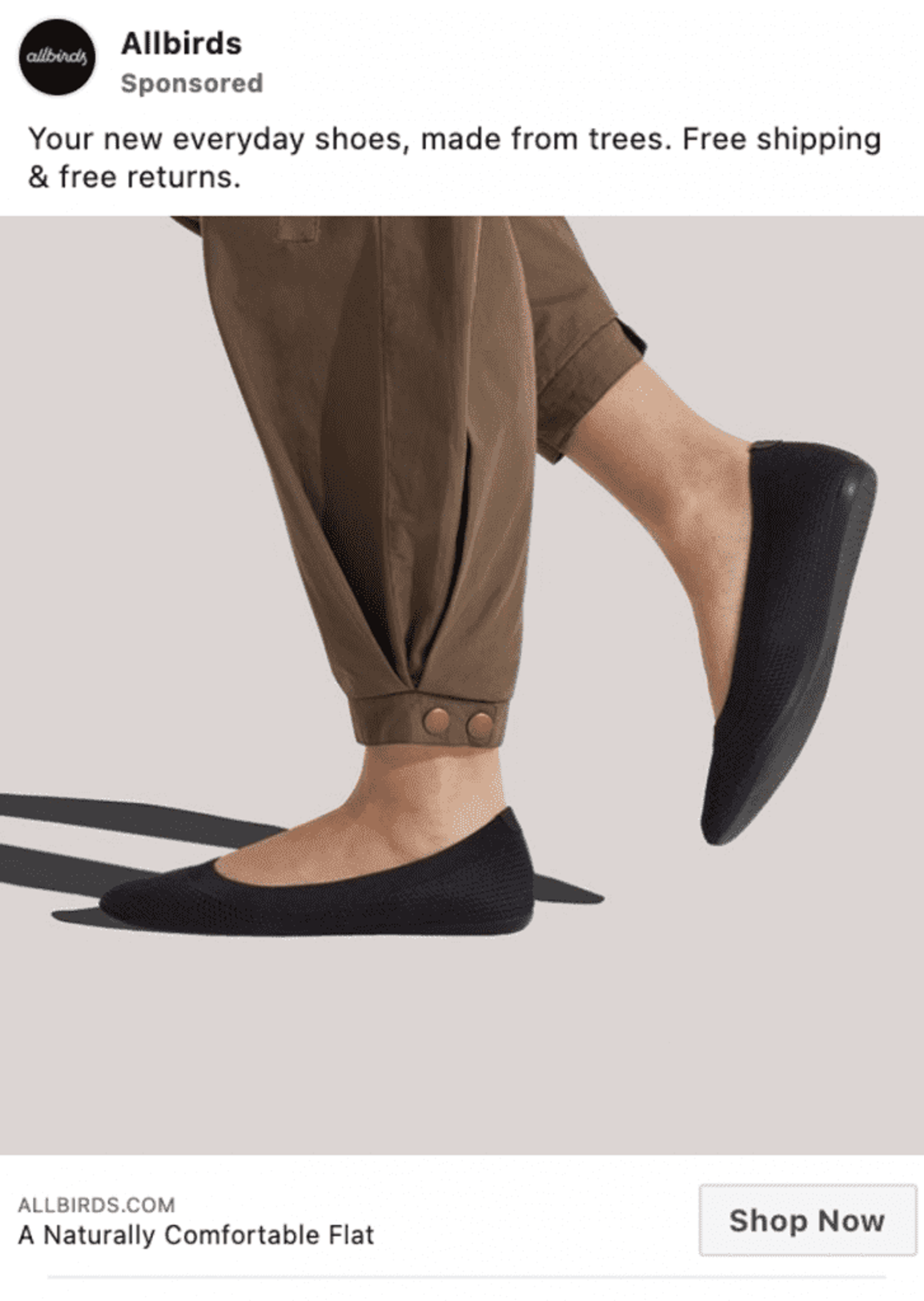 Allbirds Facebook ad
