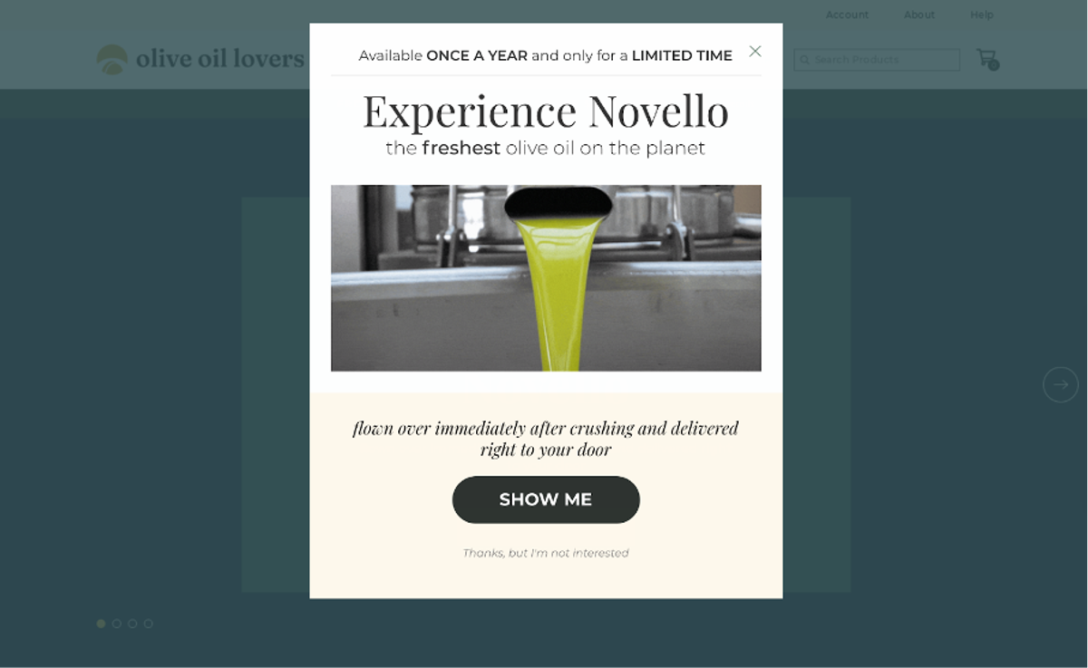 Olive Oil Lovers popup