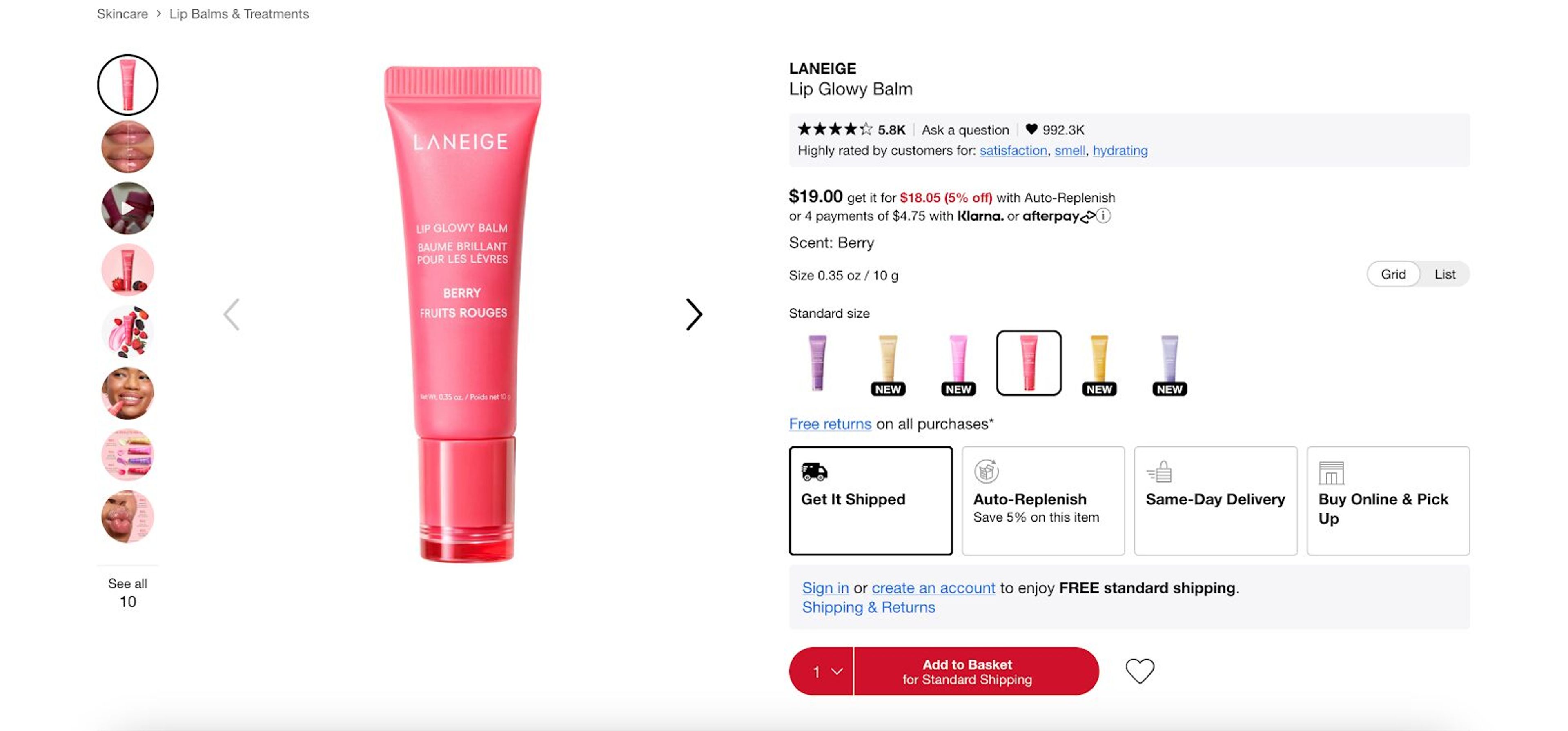 Sephora also choose red as their dominant color as their cta button