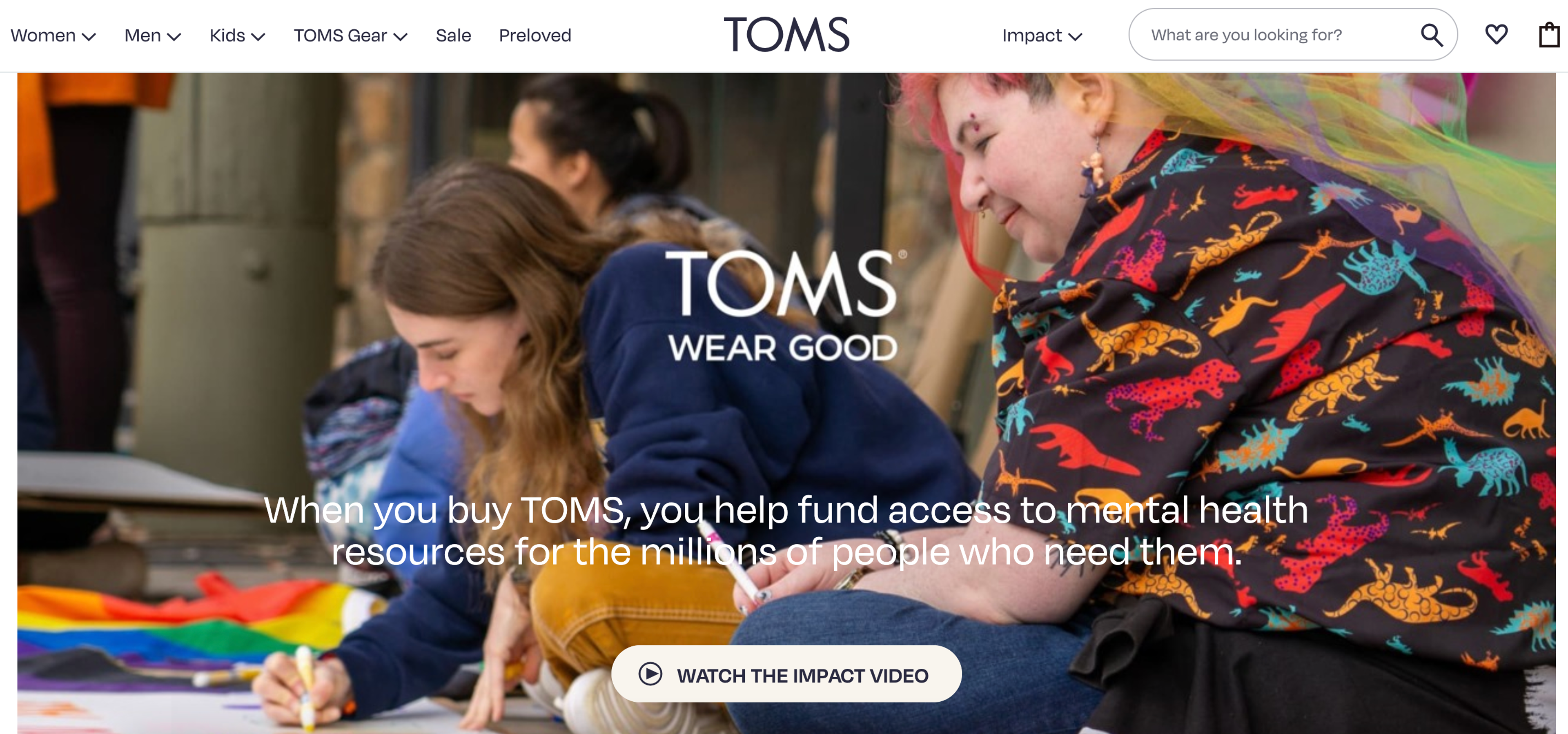 TOMS online store social responsibility