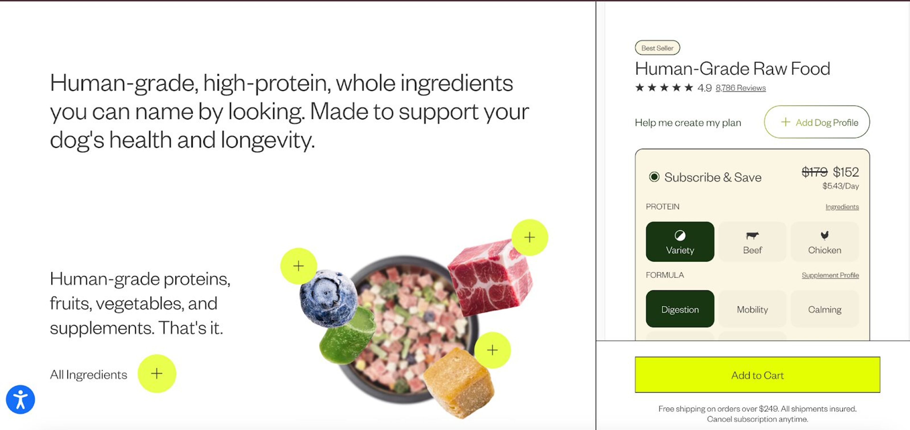 Structure of Maev's product page