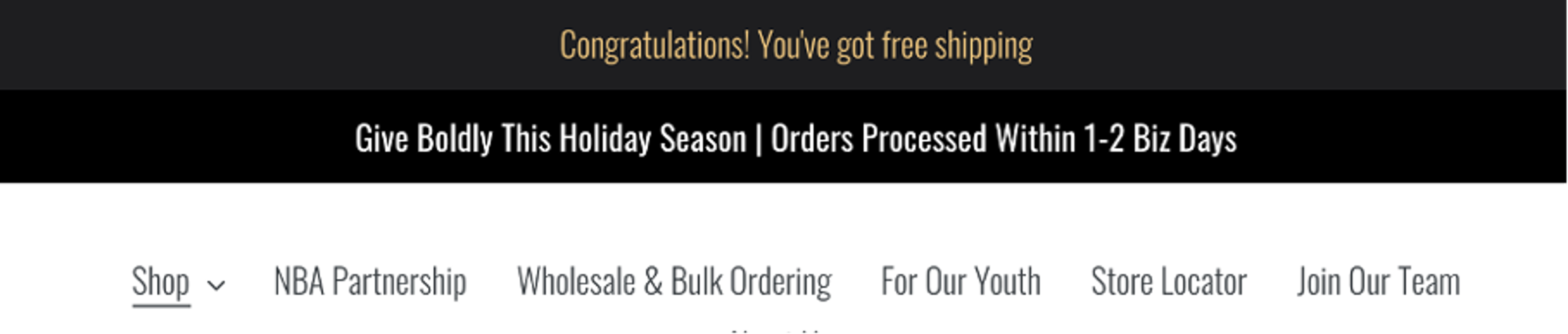 Another screen of a dynamic free shipping bar