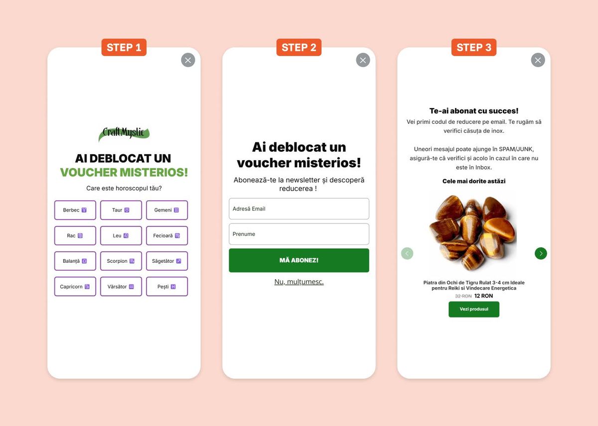 Craft Mystic mobile popup