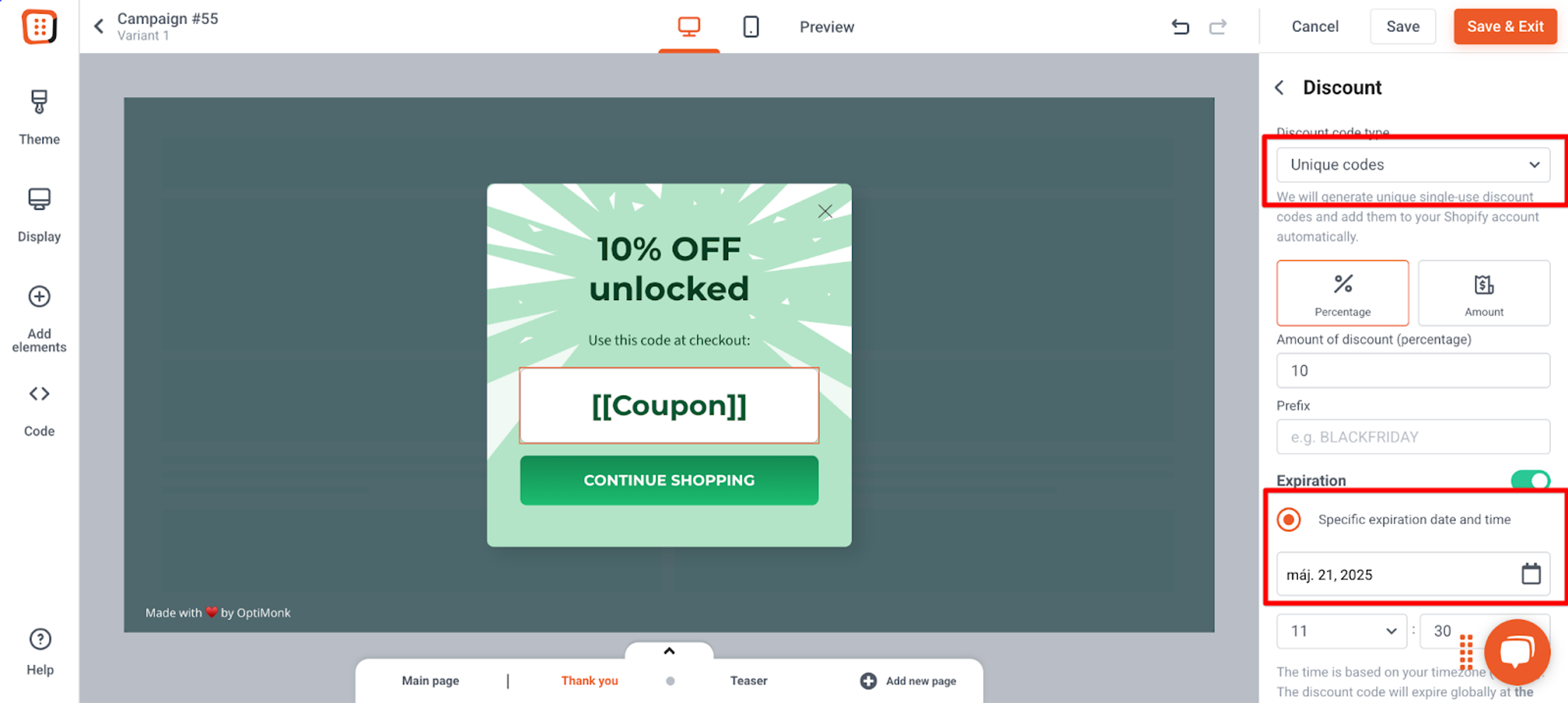 Offer randomized coupon codes to attract potential customers and increase consumer demand in your sales promotions.