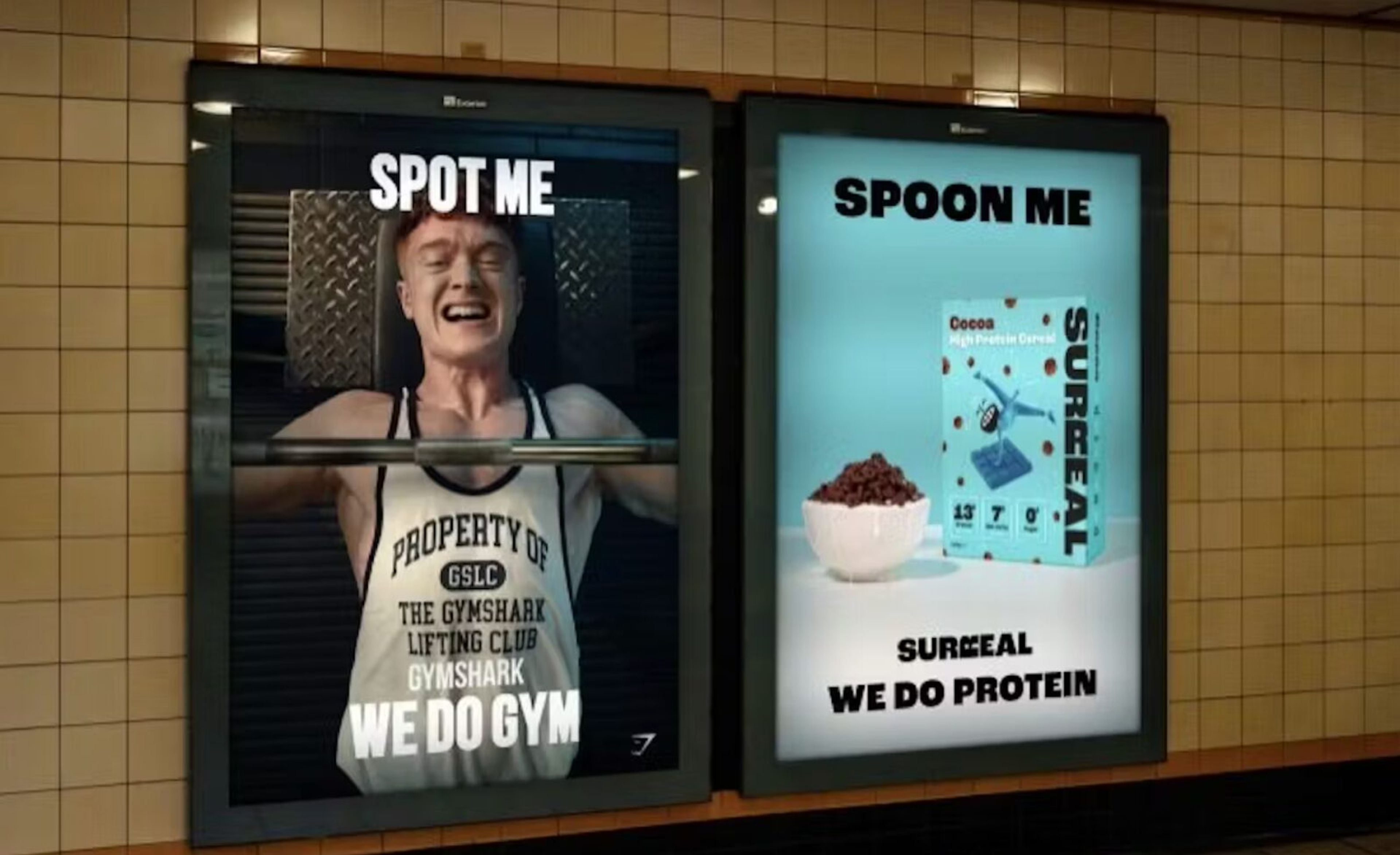 Surreal GymShark collaboration advertisement