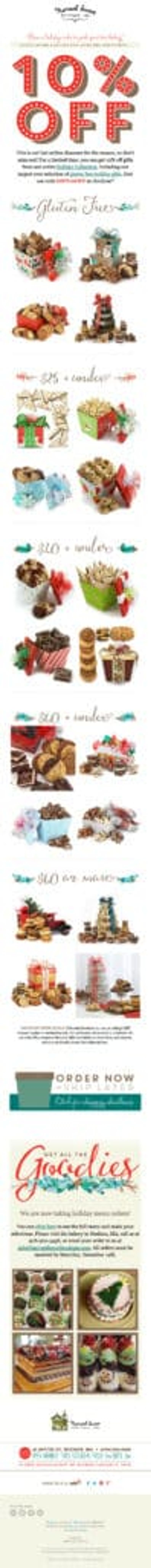 Harvard Sweet Boutique holiday email marketing campaign