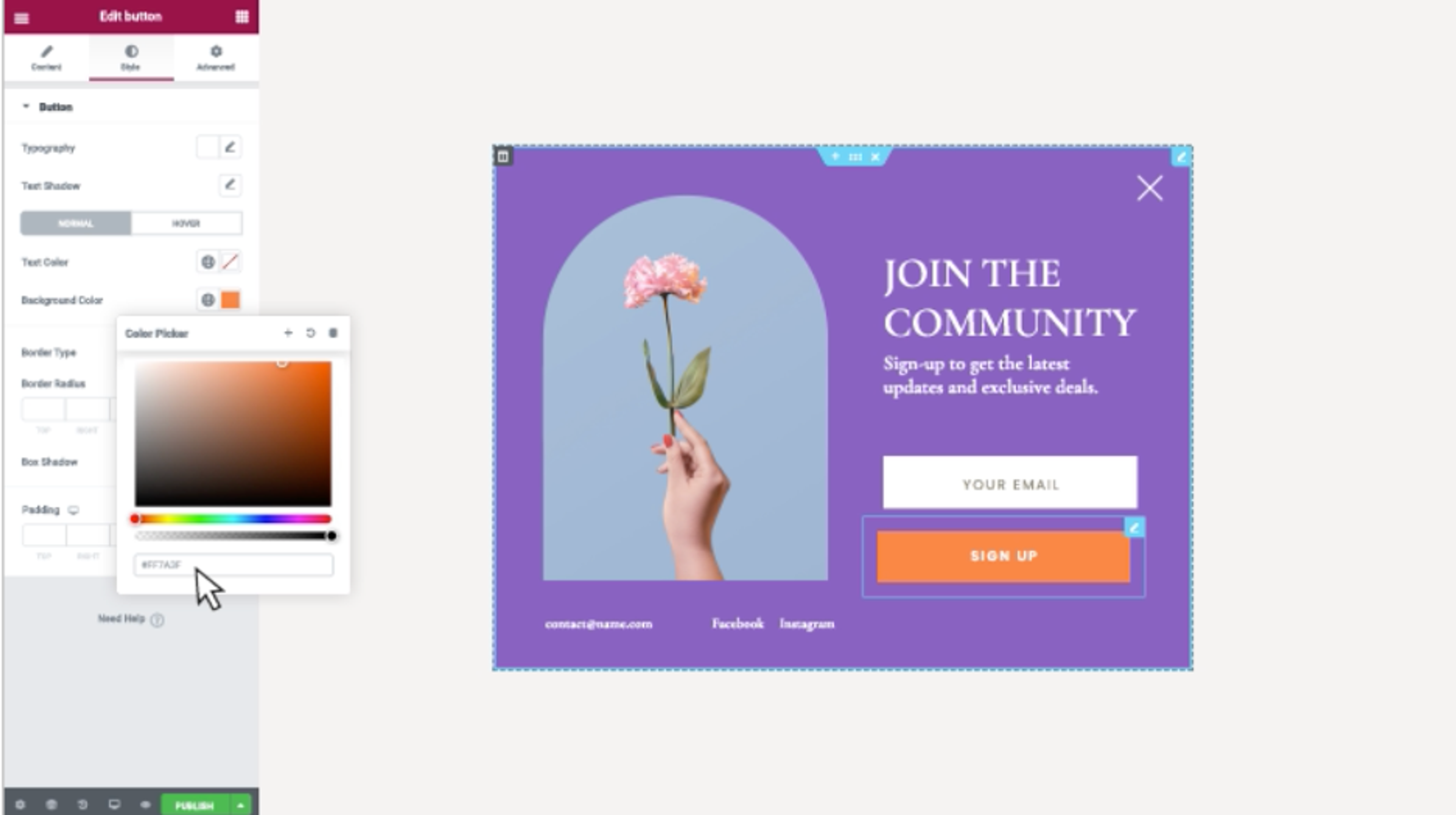 Elementor popup builder for WordPress site