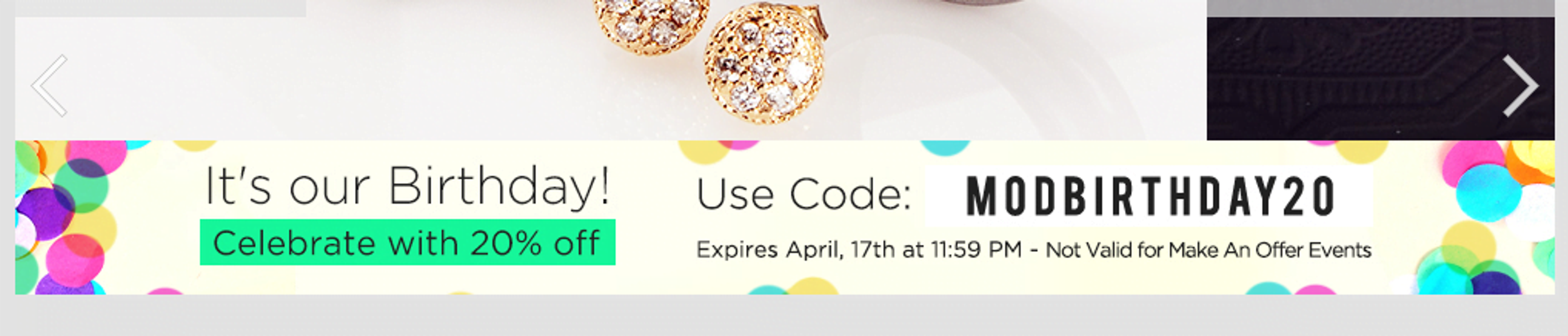 Modnique birthday discount