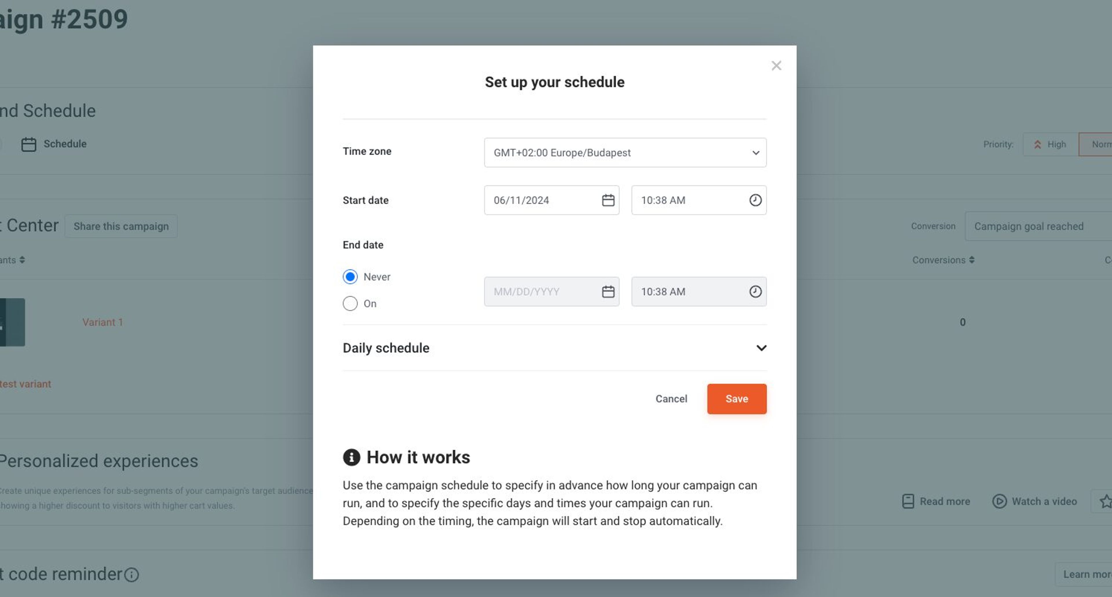 Choose the date from the dropdown menu.