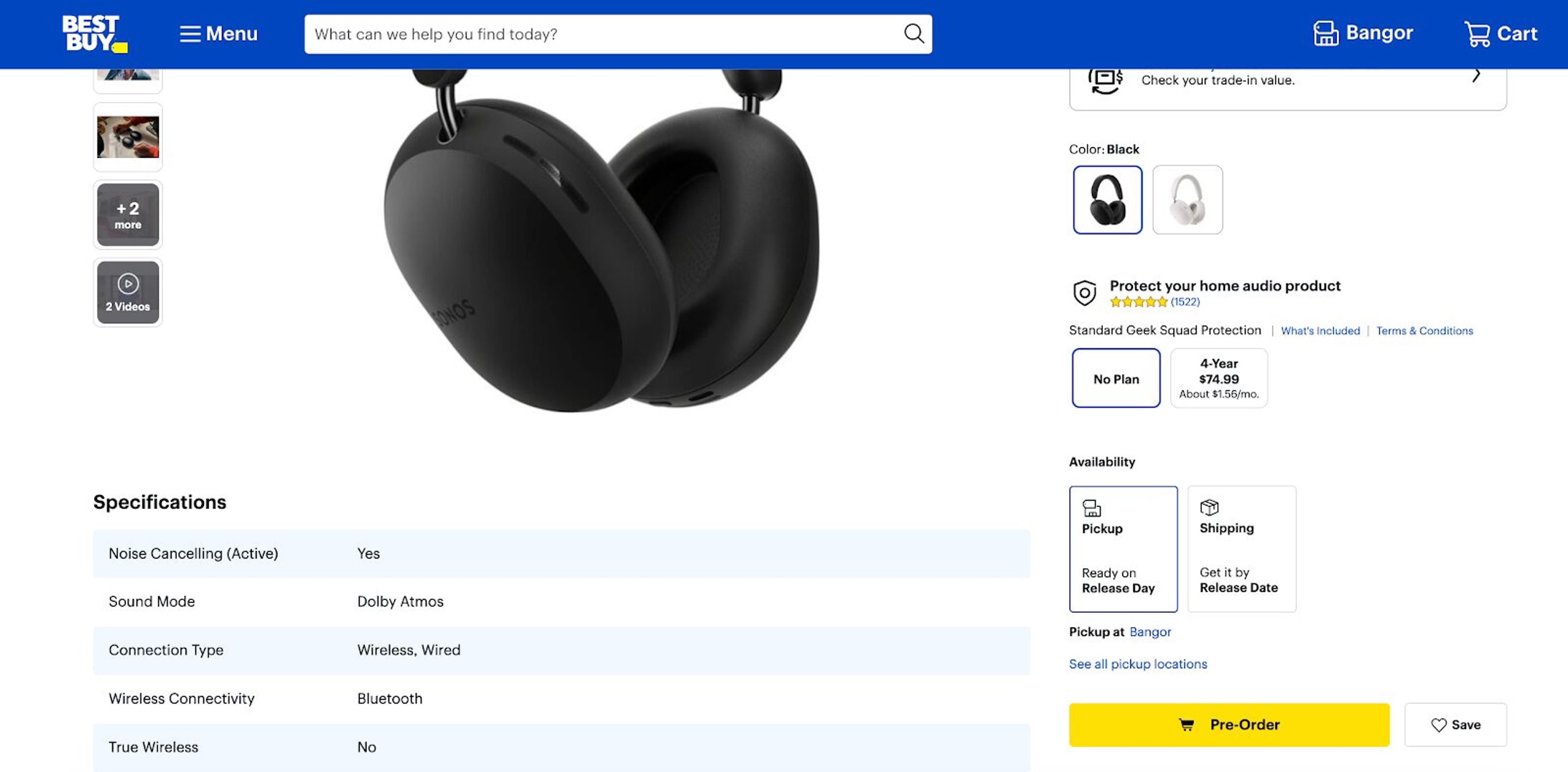 Best Buy's big yellow button color quickly grabs attention.