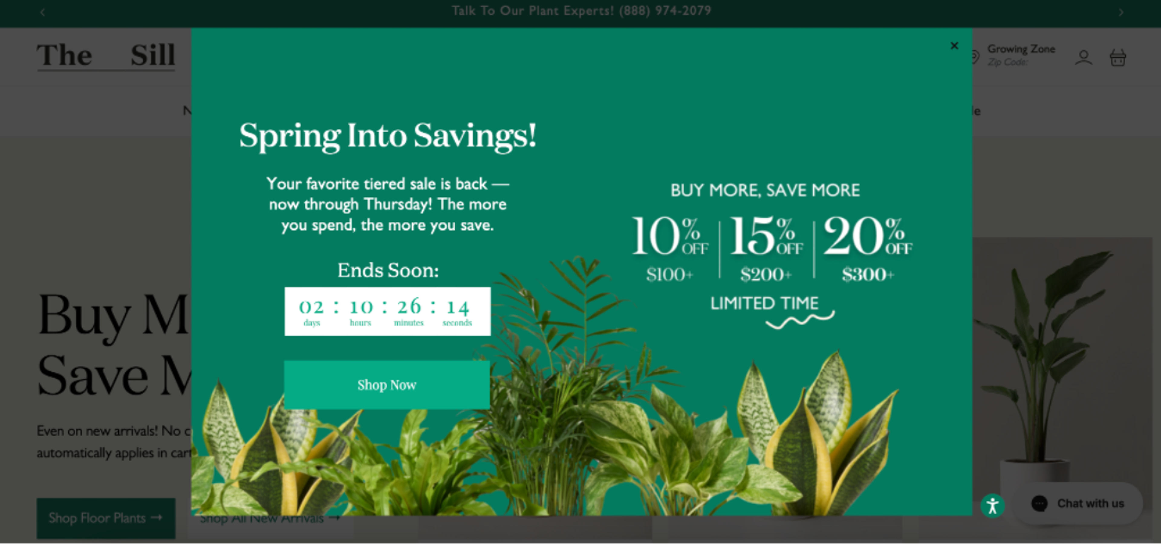 The Sill website popup