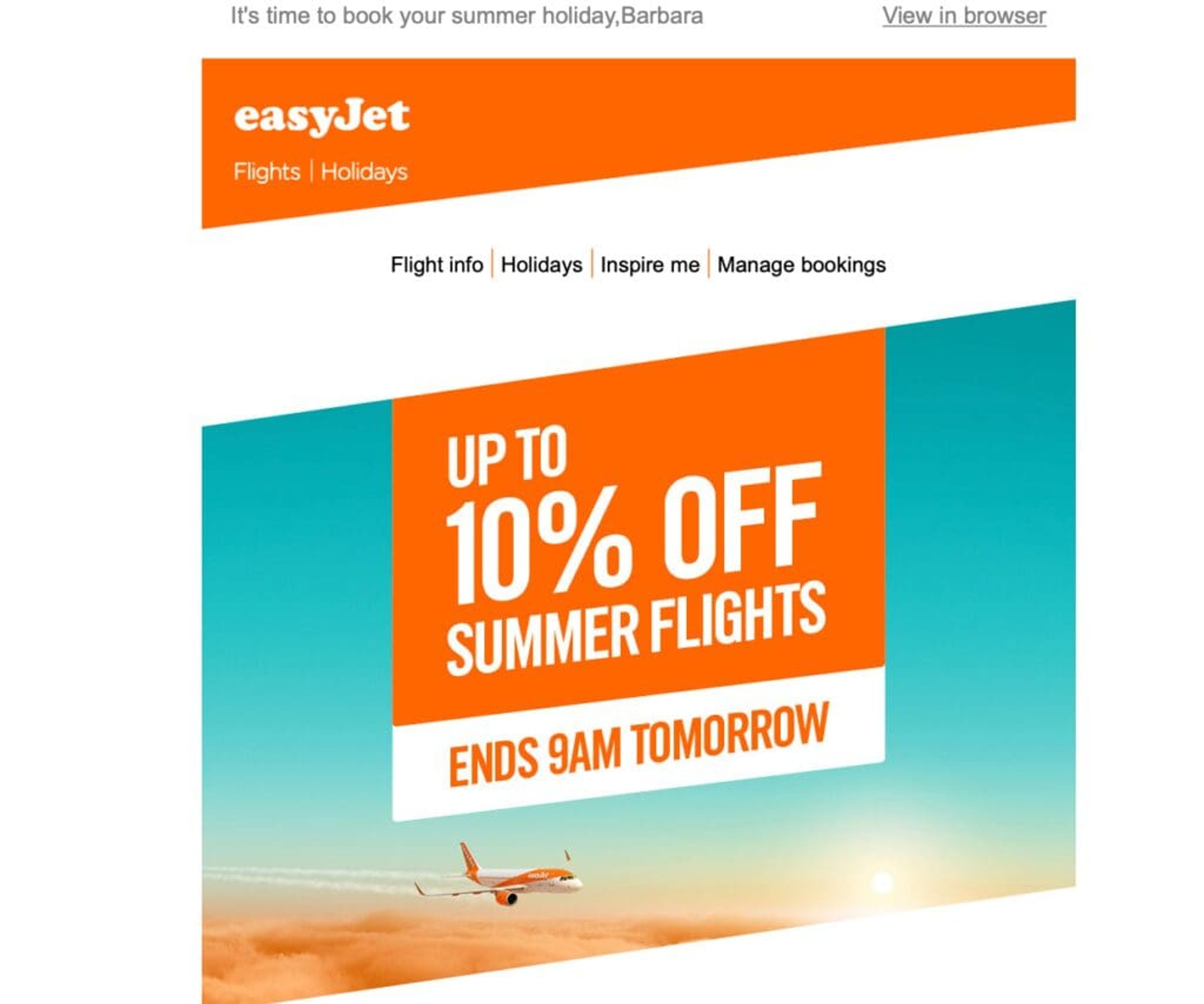 EasyJet encourage existing customers to book flights in the sales promotion strategies.