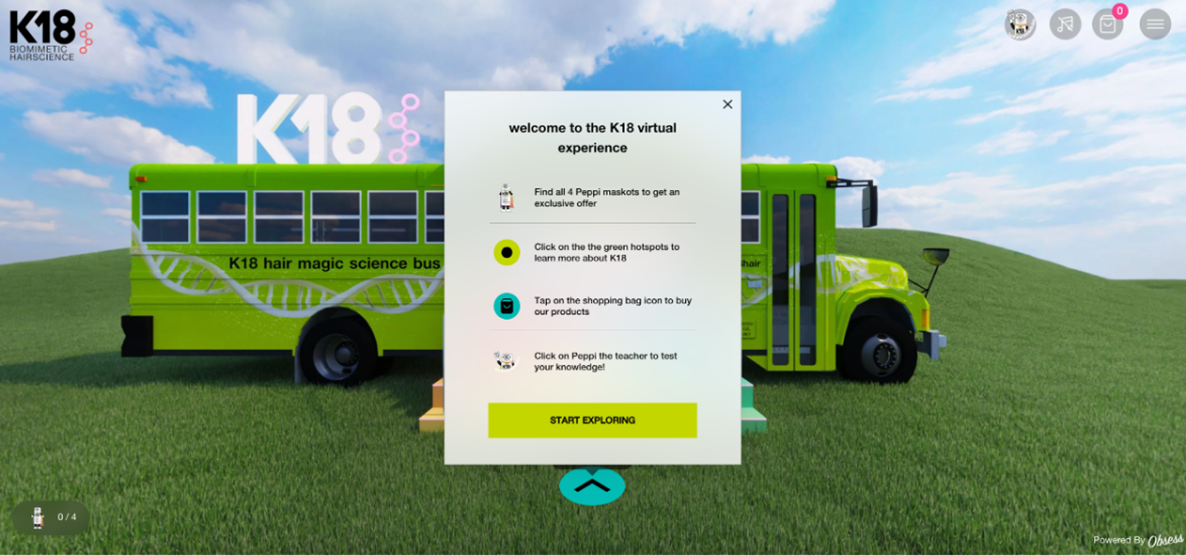 E-commerce gamification example from K18 Hair