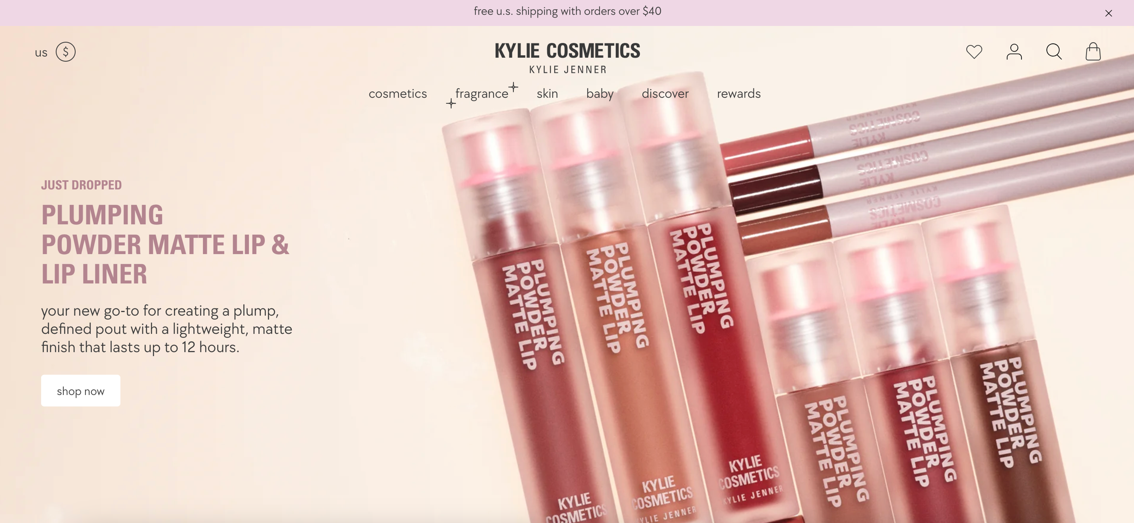 Kylie Cosmetics Shopify store