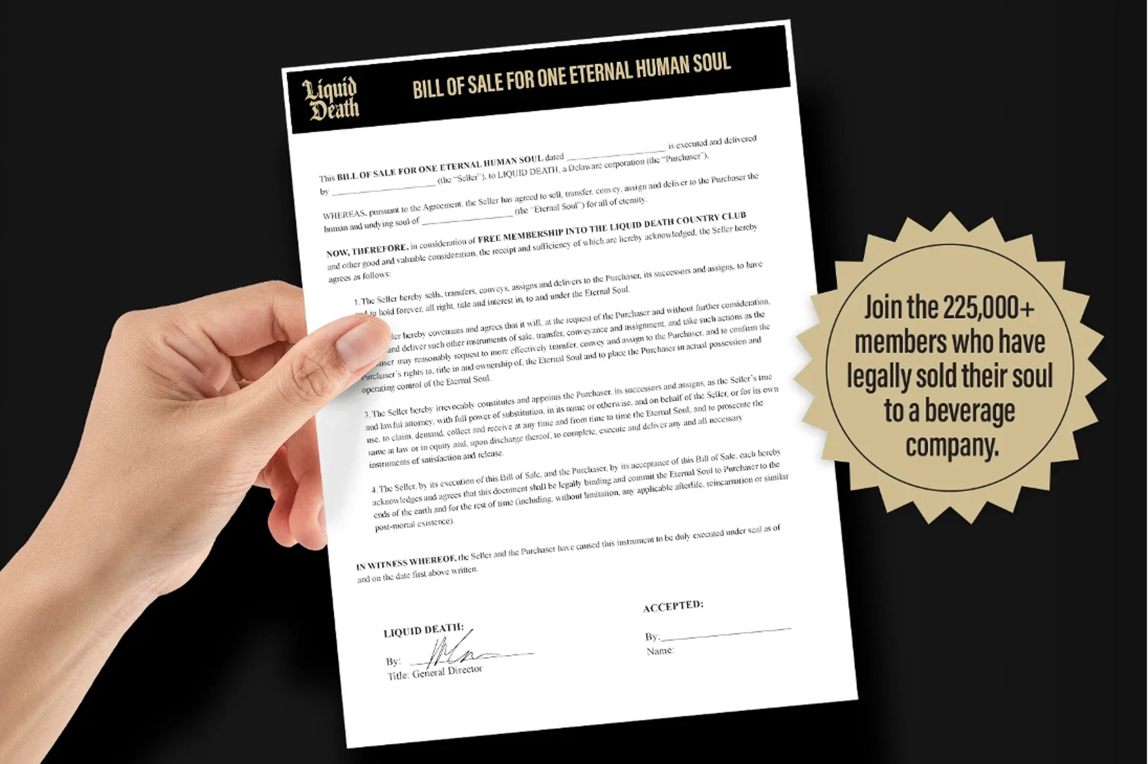 Liquid Death “Sell Your Soul” campaign