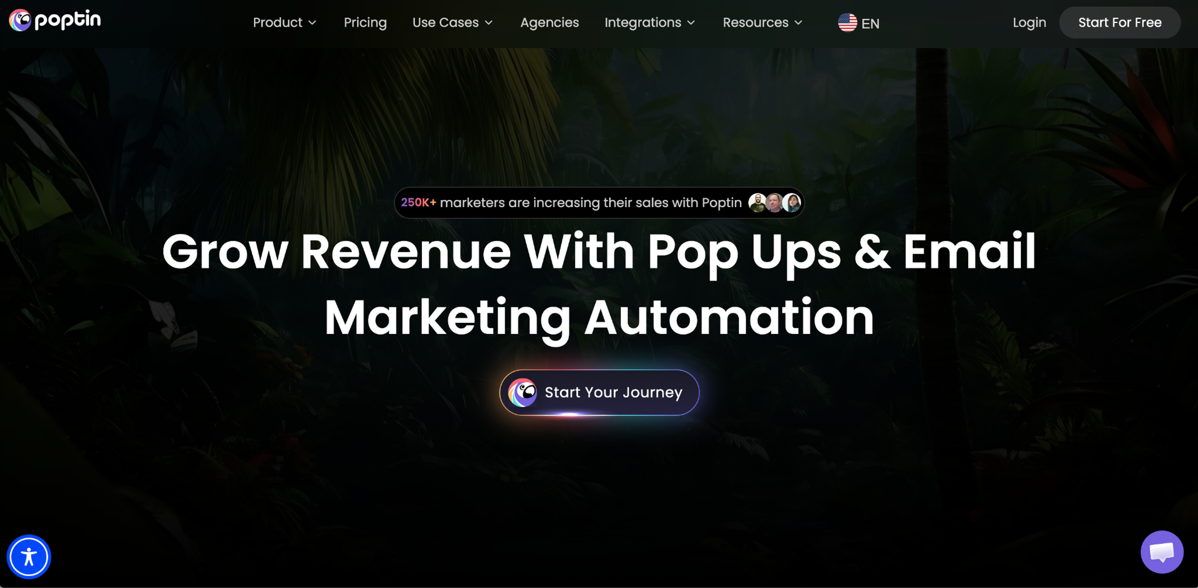 Poptin homepage