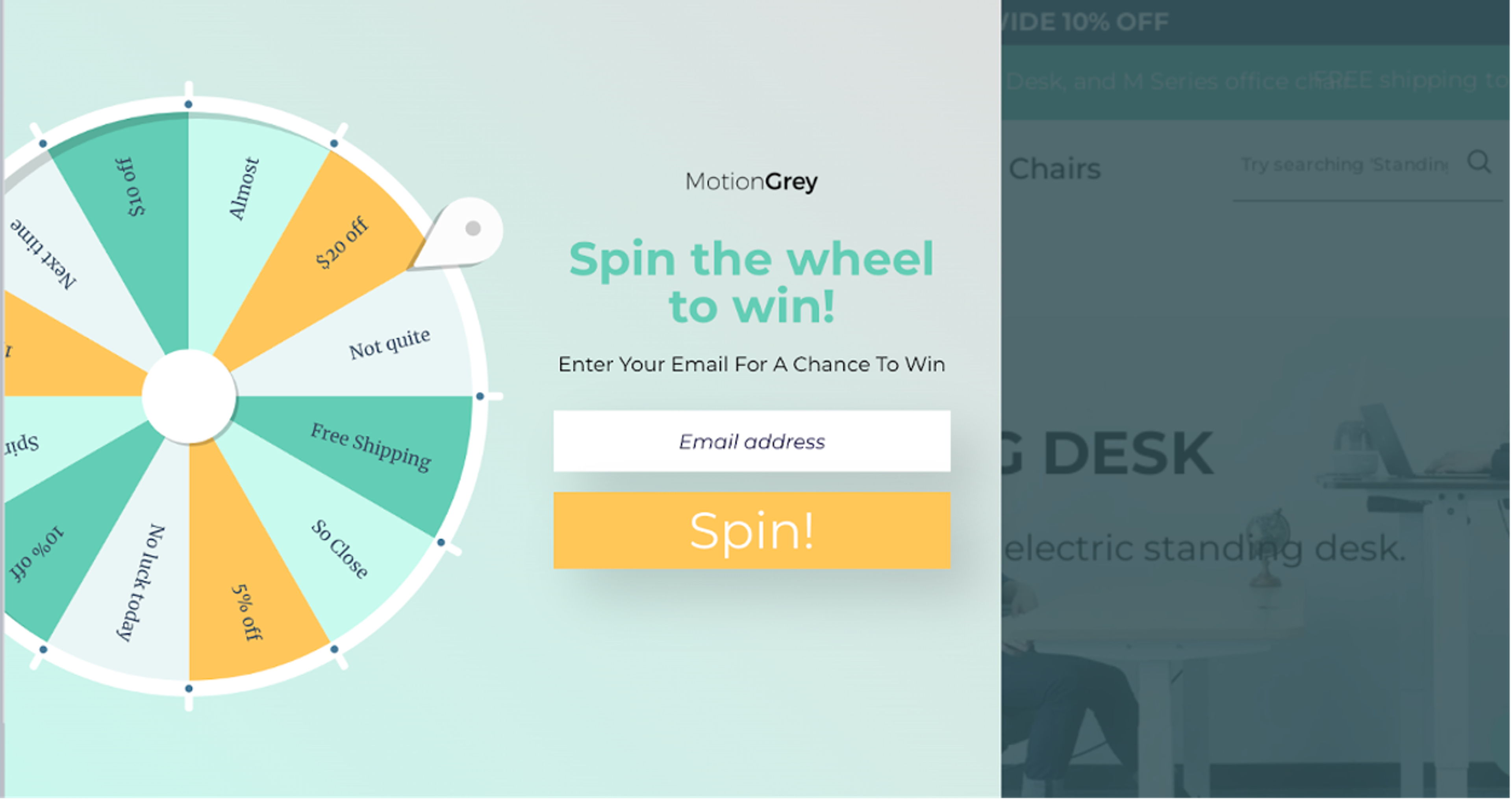 MotionGrey example for e-commerce gamification strategies