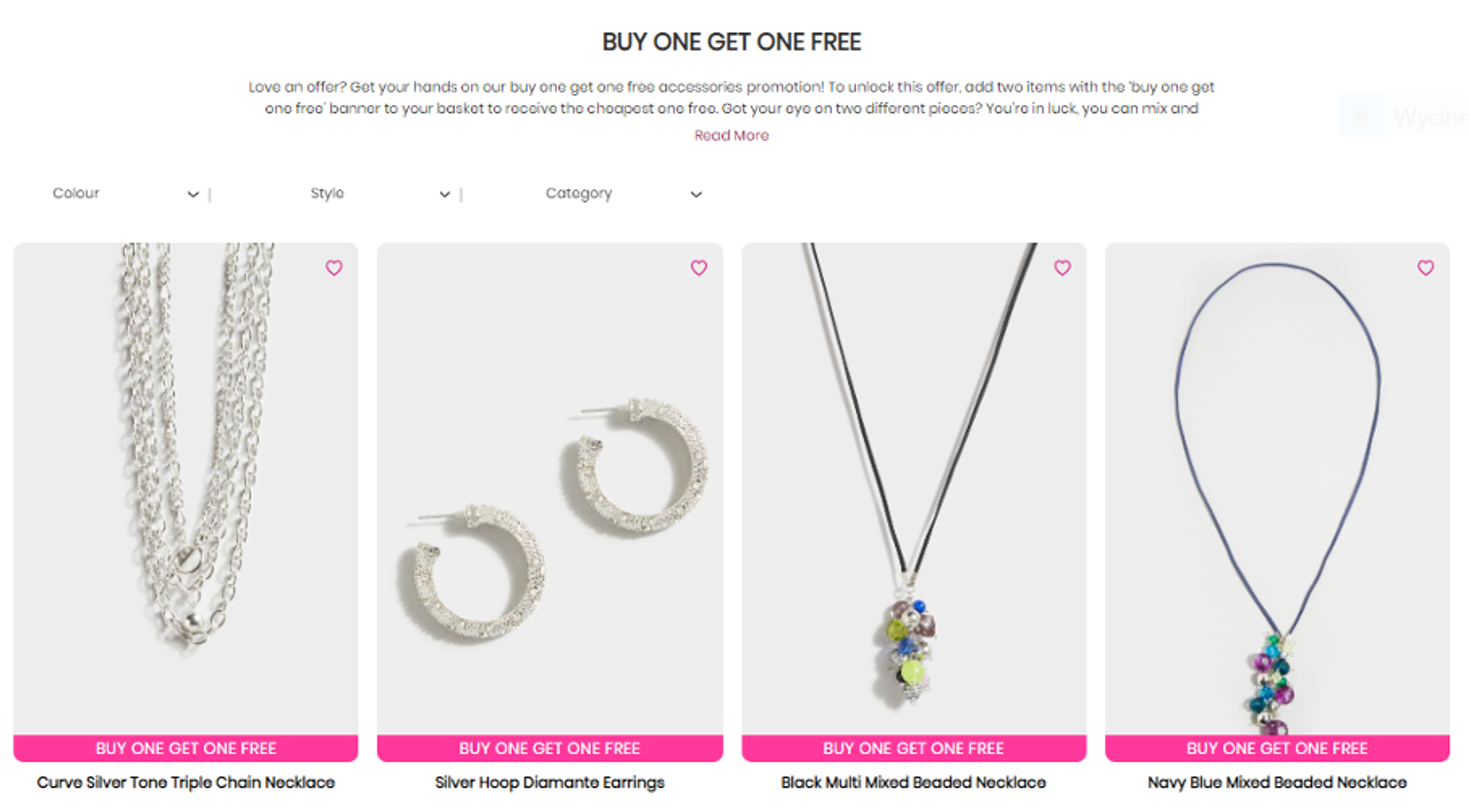 Buy one get one free product bundles