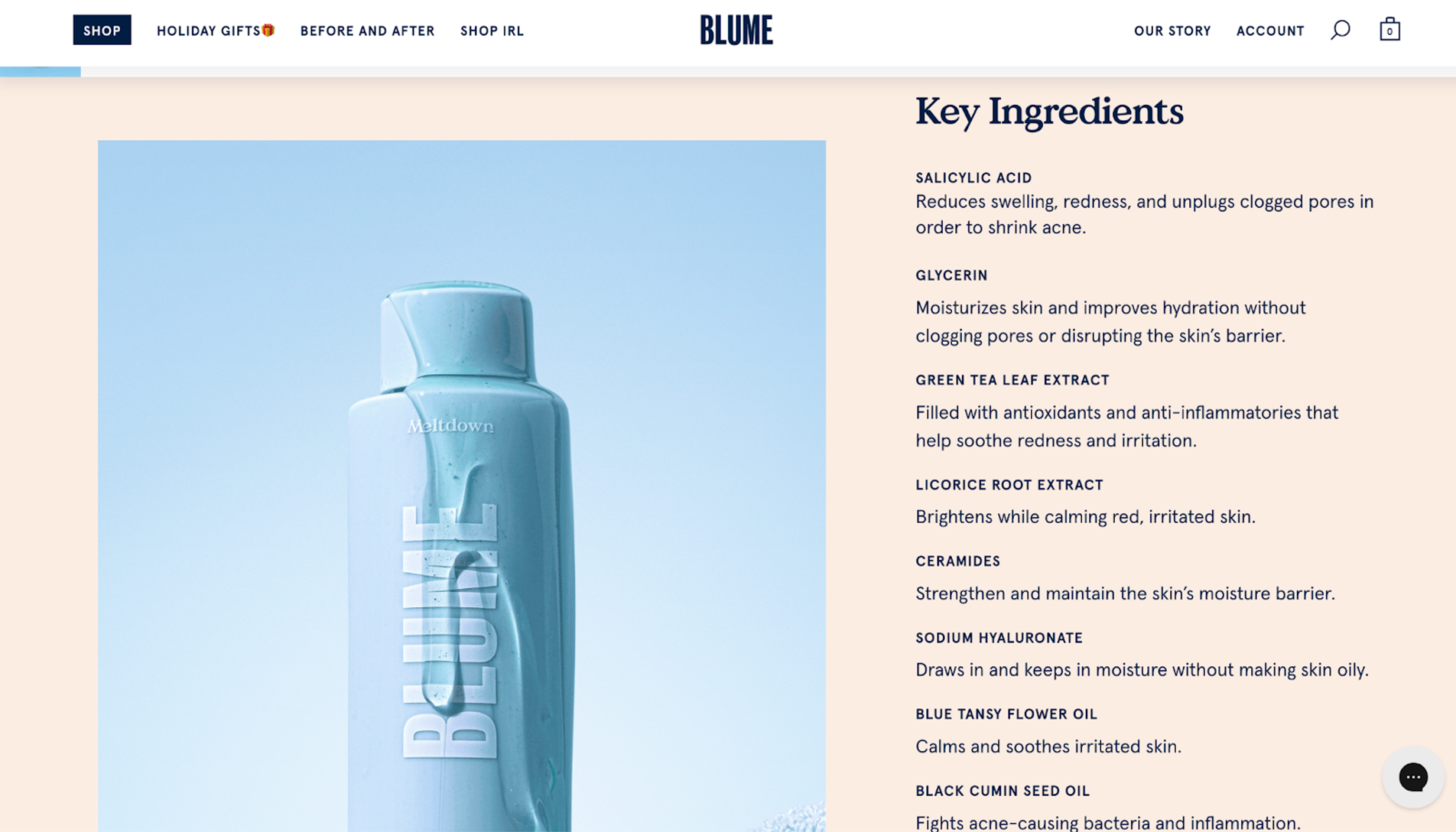 Skincare marketing strategy - showing ingerdients.