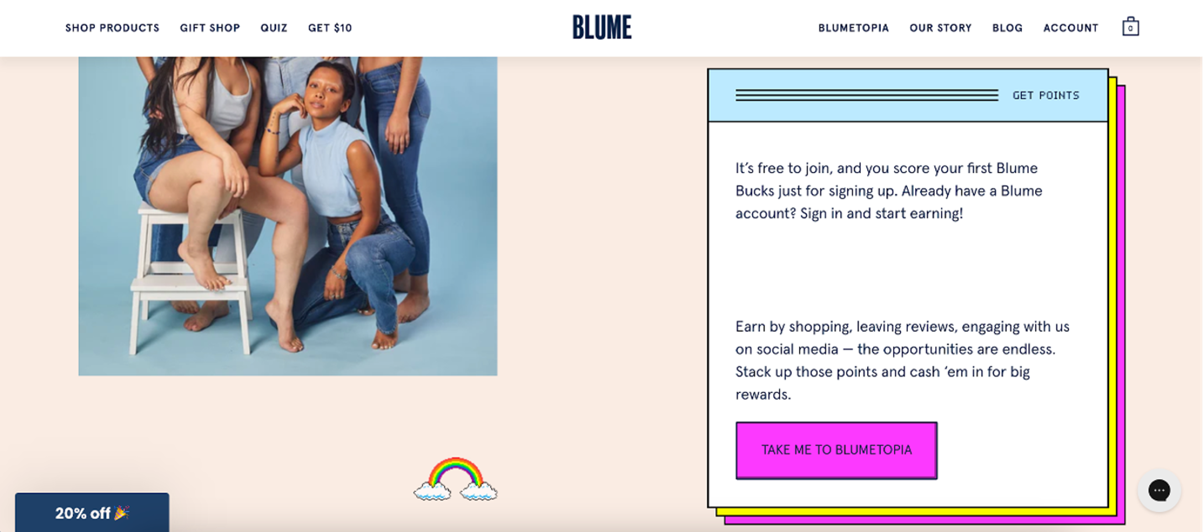 Gamification marketing example from Blume