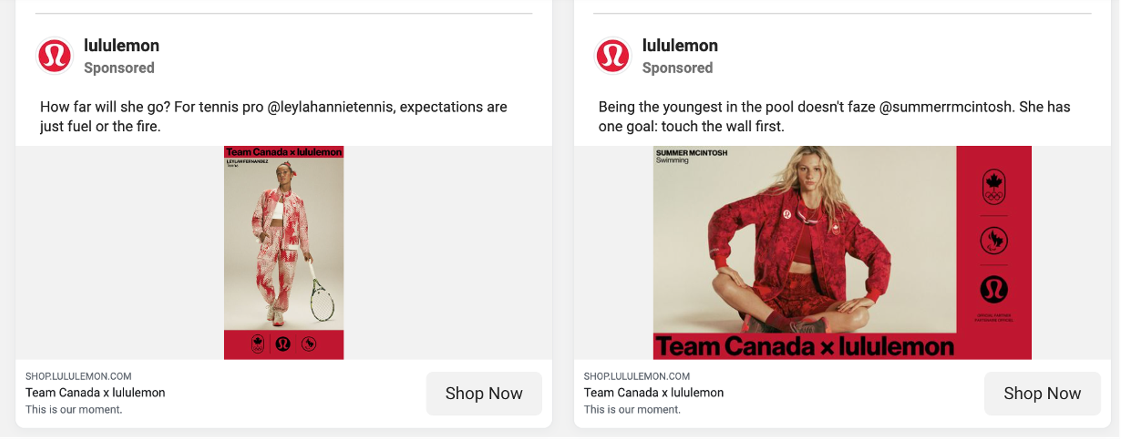 Lululemon paid ads