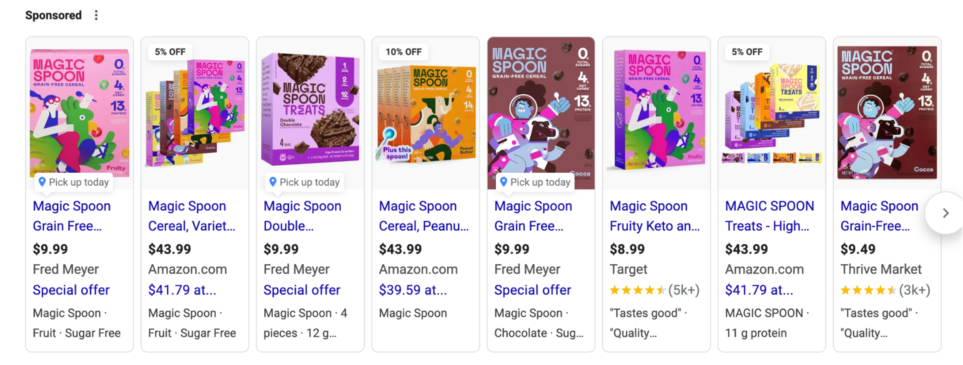 Magic Spoon Google Shopping ads