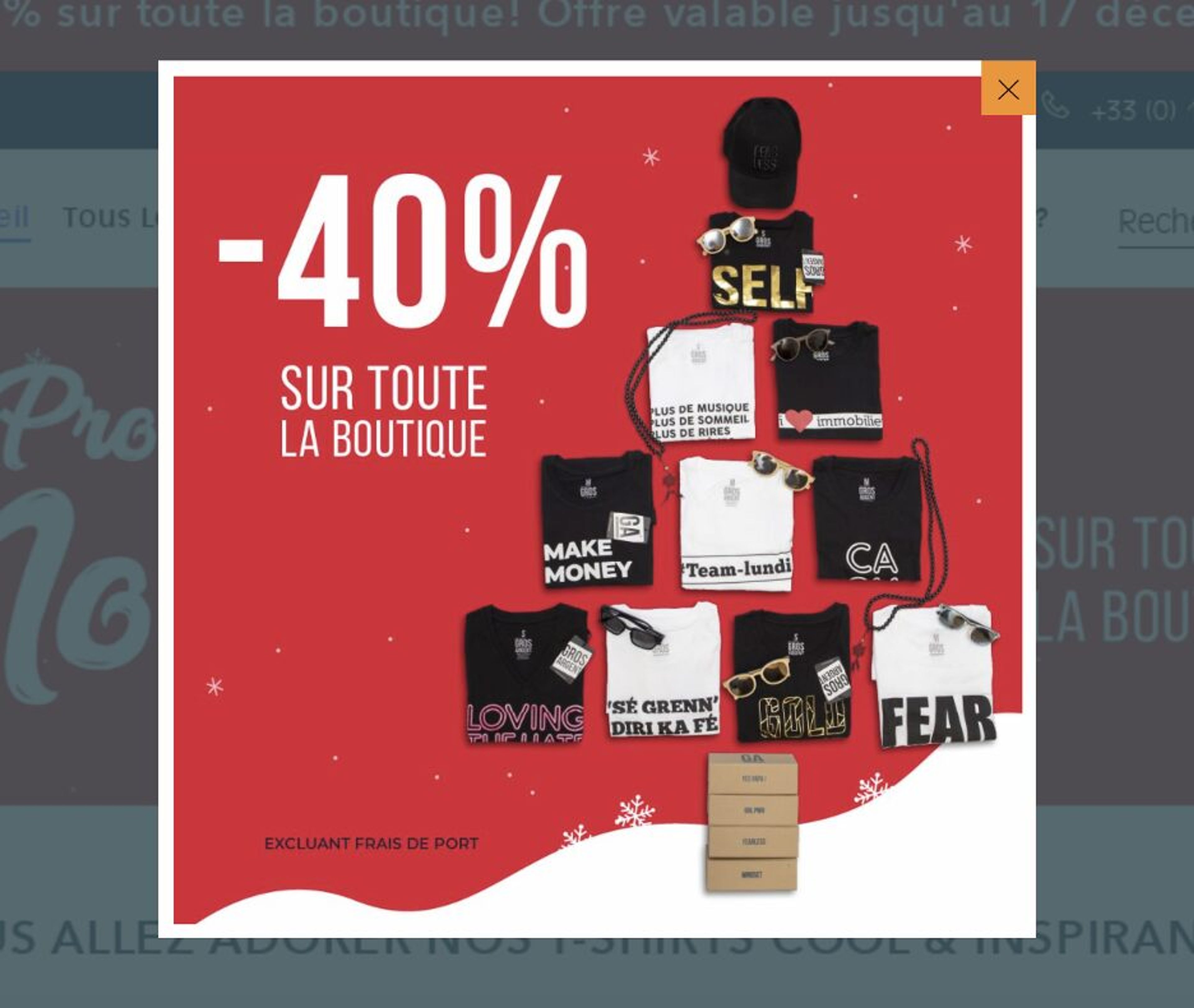 Grosarget Christmas popup with a product-shaped holiday tree design