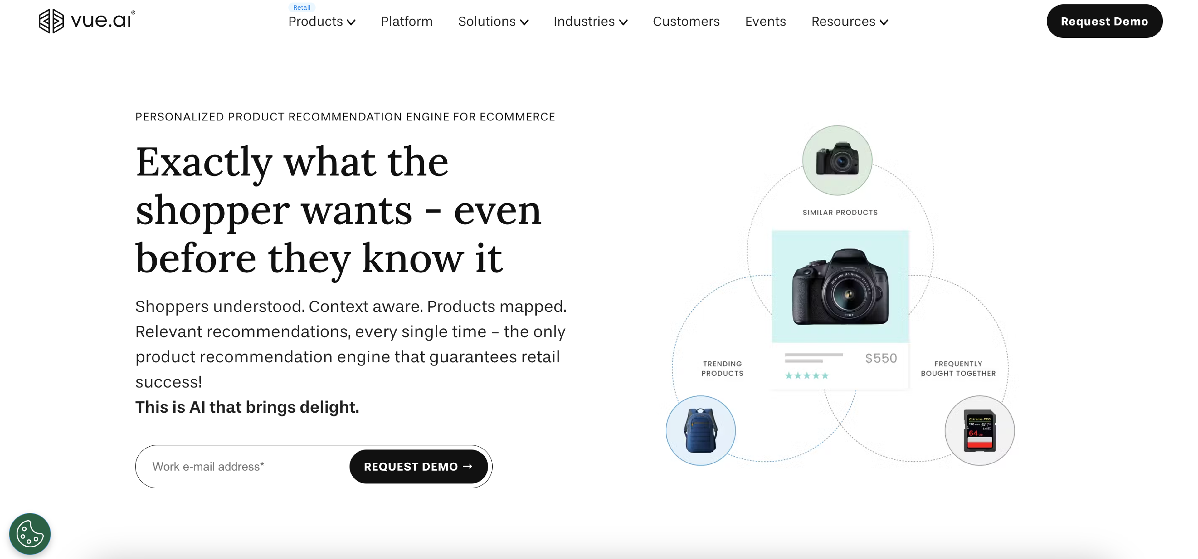 Vue.ai is a product recommendation tool, which help ecommerce businesses increase sales.
