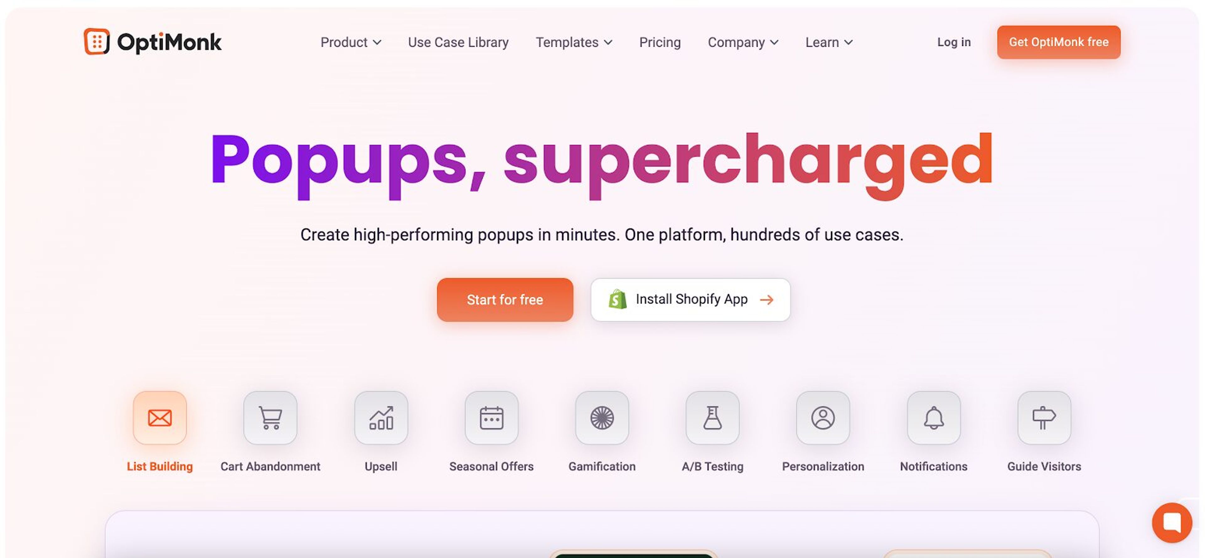 OptiMonk is an Adoric alternative that allows users to create highly effective popups with customizable templates, enhancing user engagement and conversion rates.