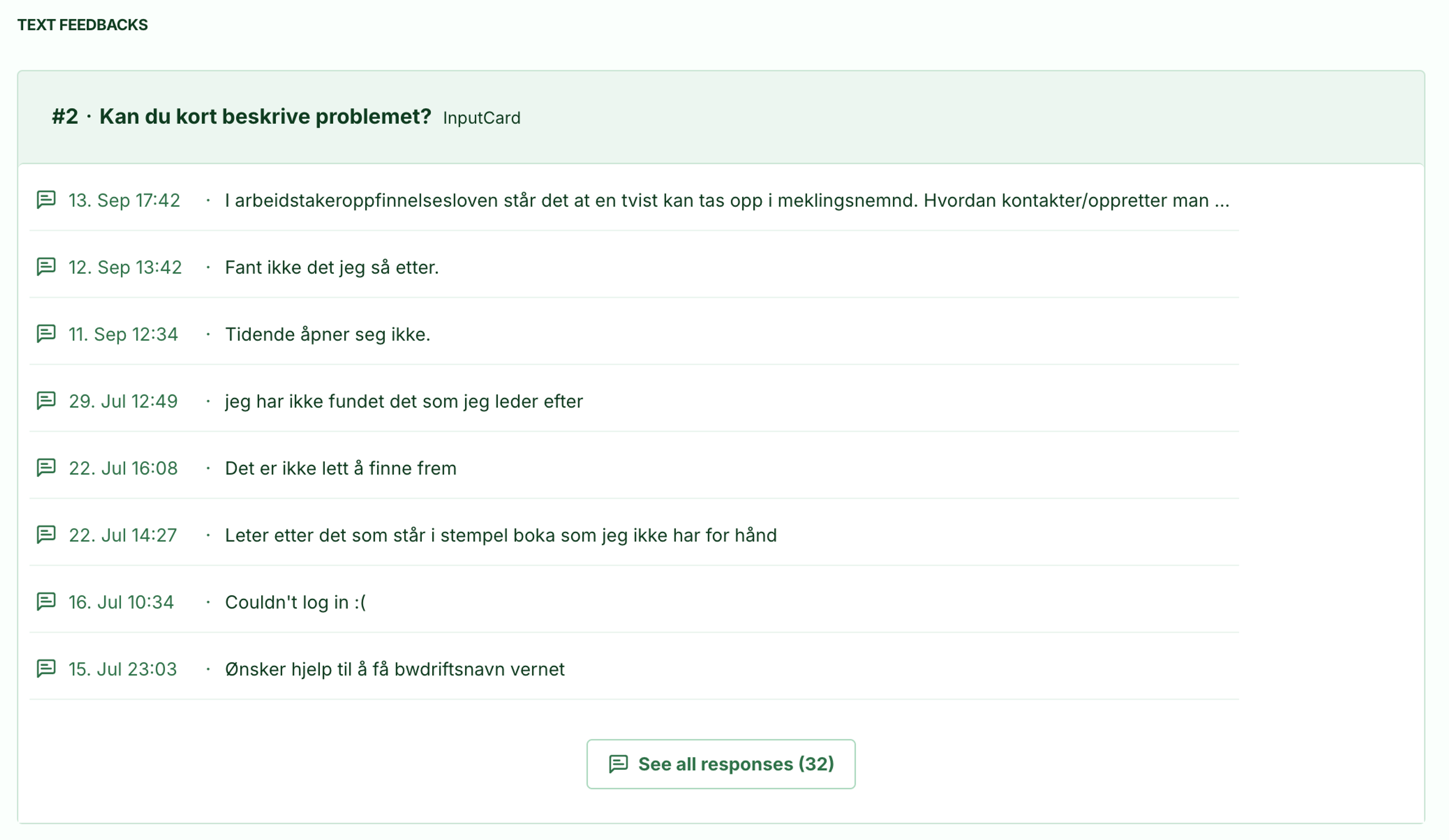 Screenshot: 1.4 Find free-text feedback for a single top task faster