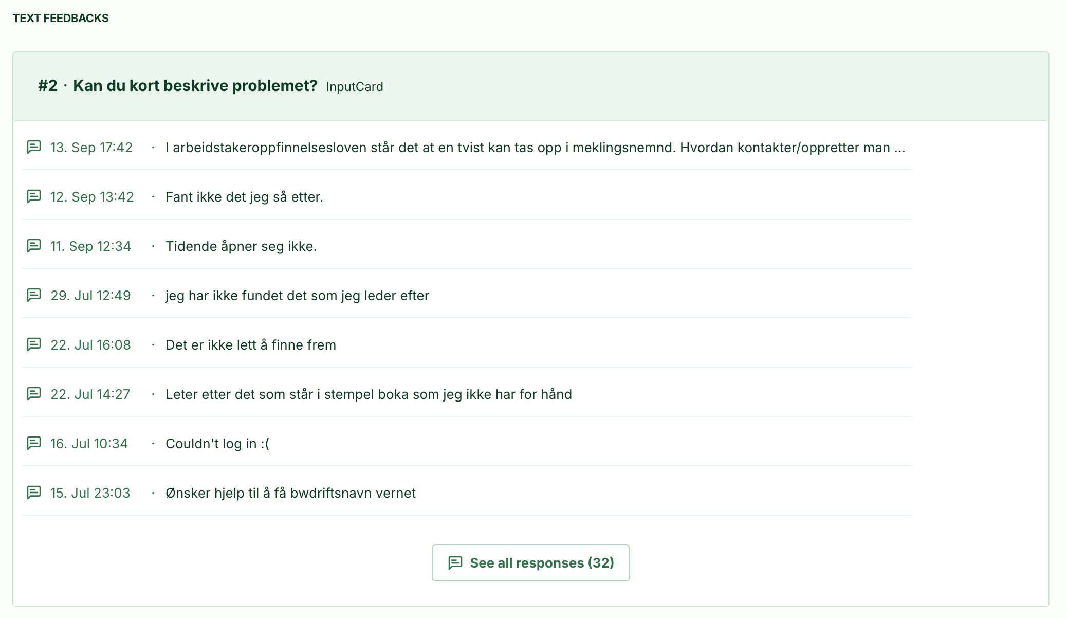 Screenshot: 1.4 Find free-text feedback for a single top task faster