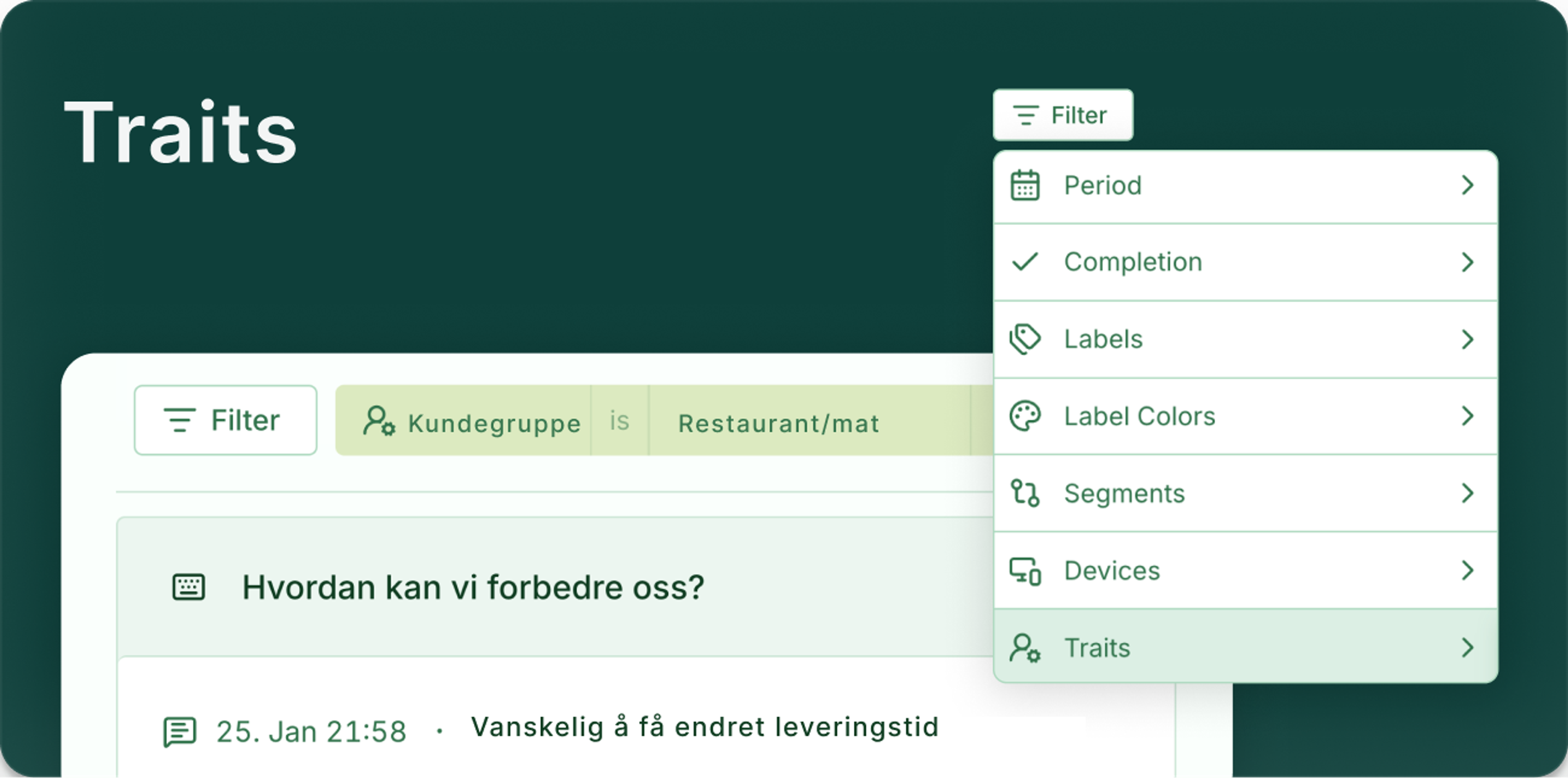 Illustrasjon: Traits - send kontekstdata med undersøkelser